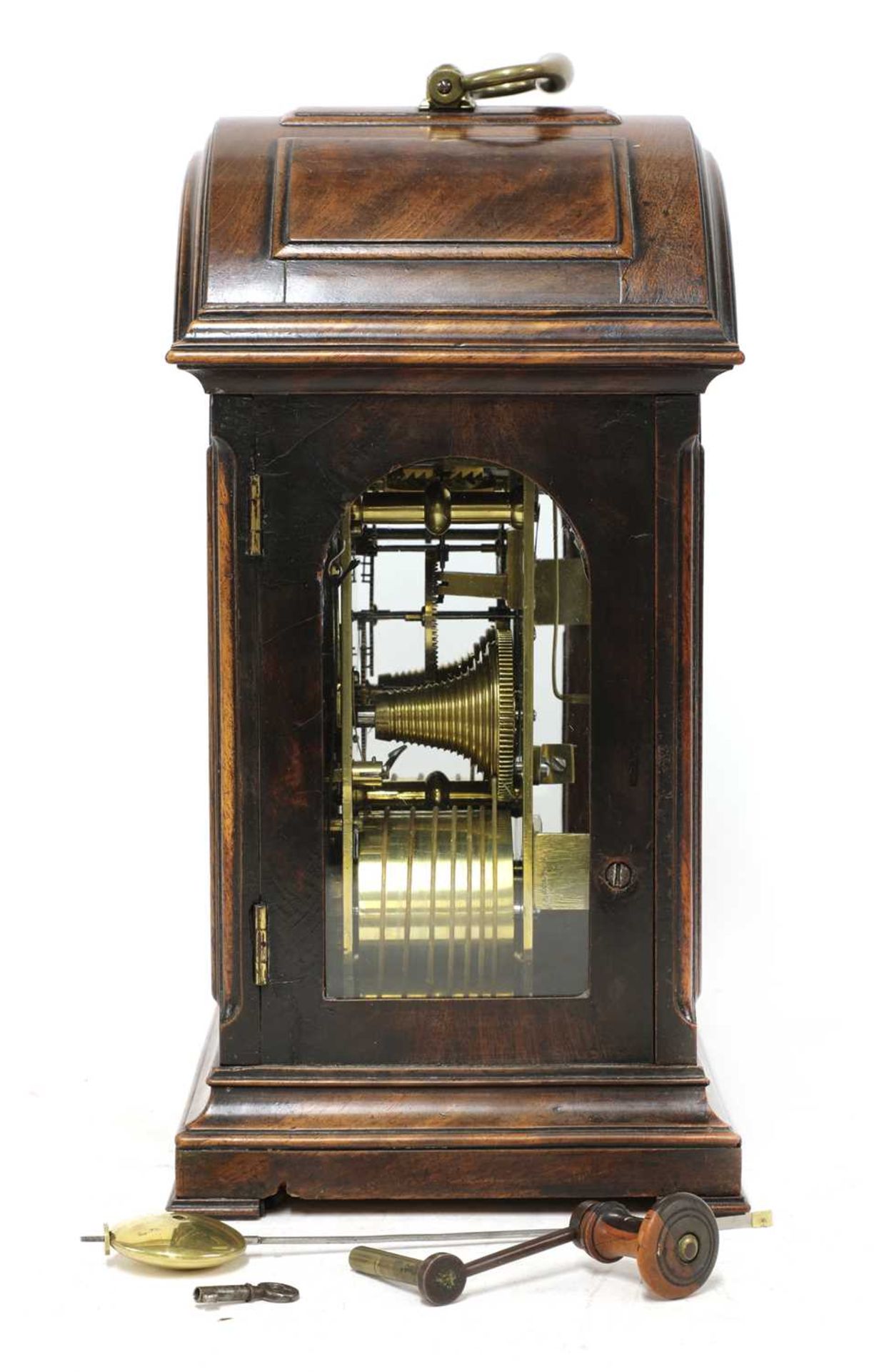 A George III mahogany eight-day bracket clock by Daniel Vauguion, - Image 5 of 8