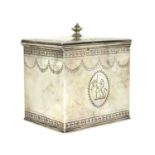 A George III silver tea caddy,