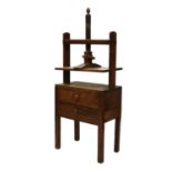 A fruitwood and beechwood linen or book press,