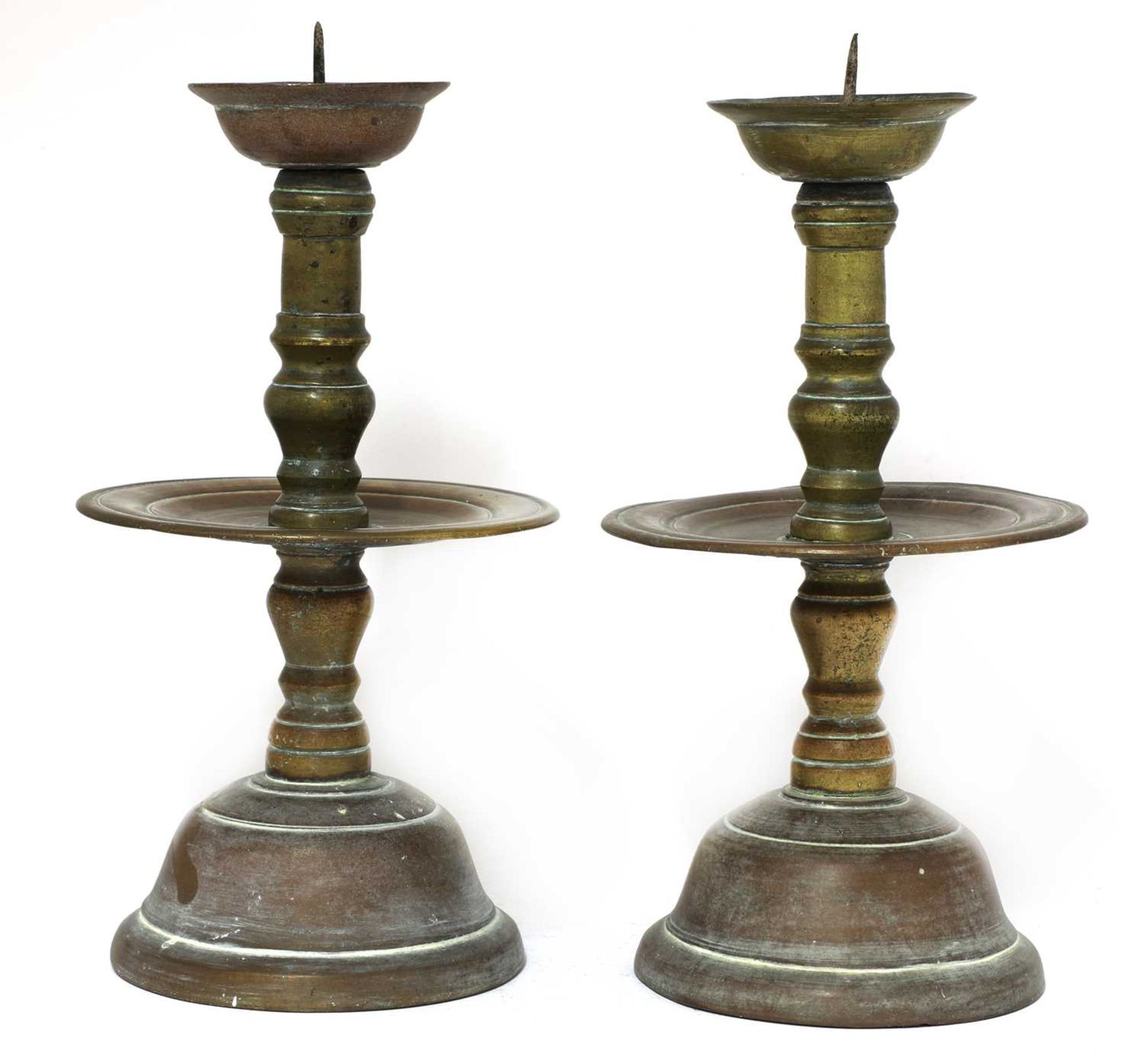 A pair of bronze Heemskerk-type candlesticks, - Image 2 of 3