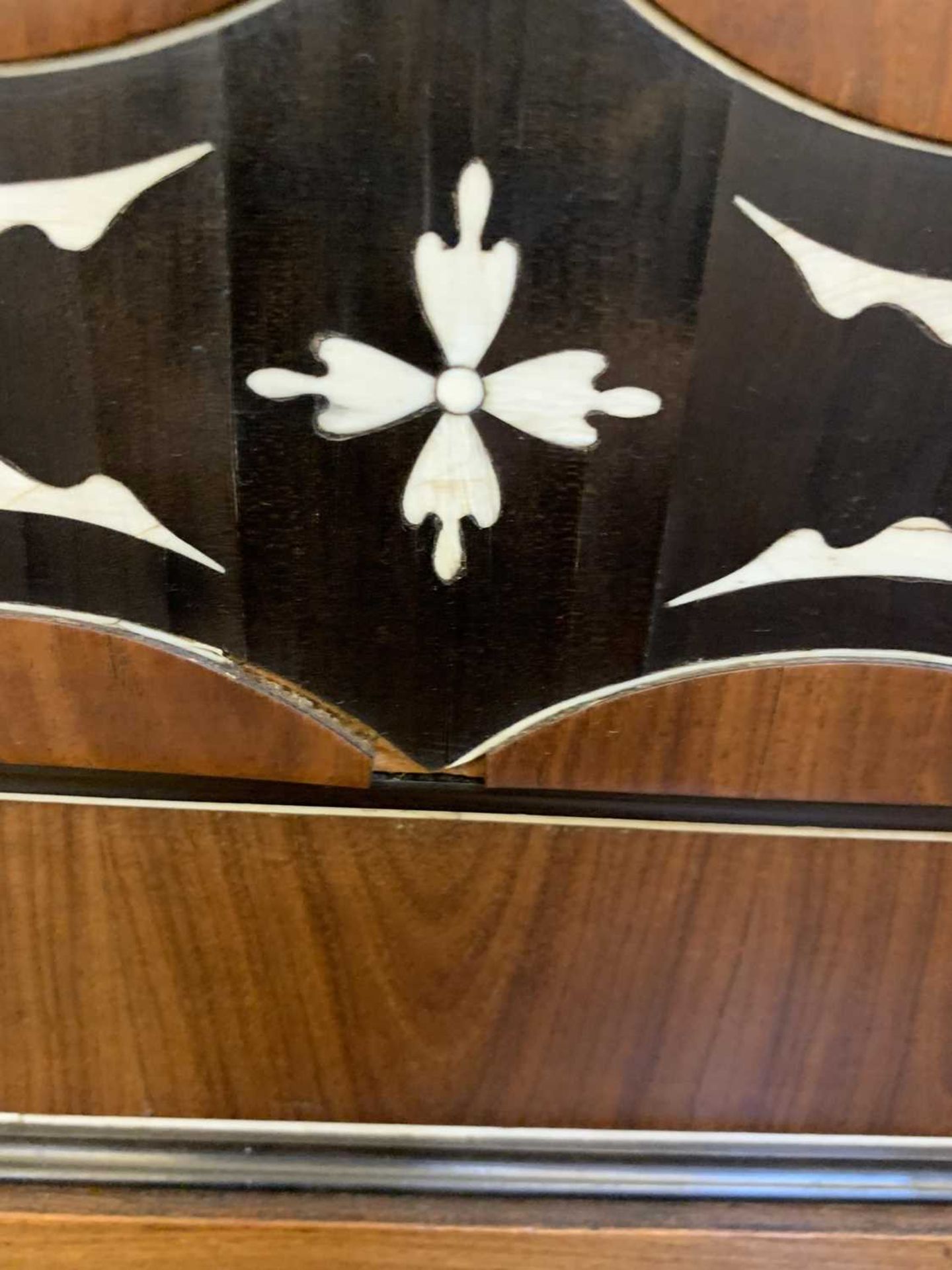 An Anglo-Indian padouk, ebony and ivory inlaid bureau cabinet, - Image 17 of 21