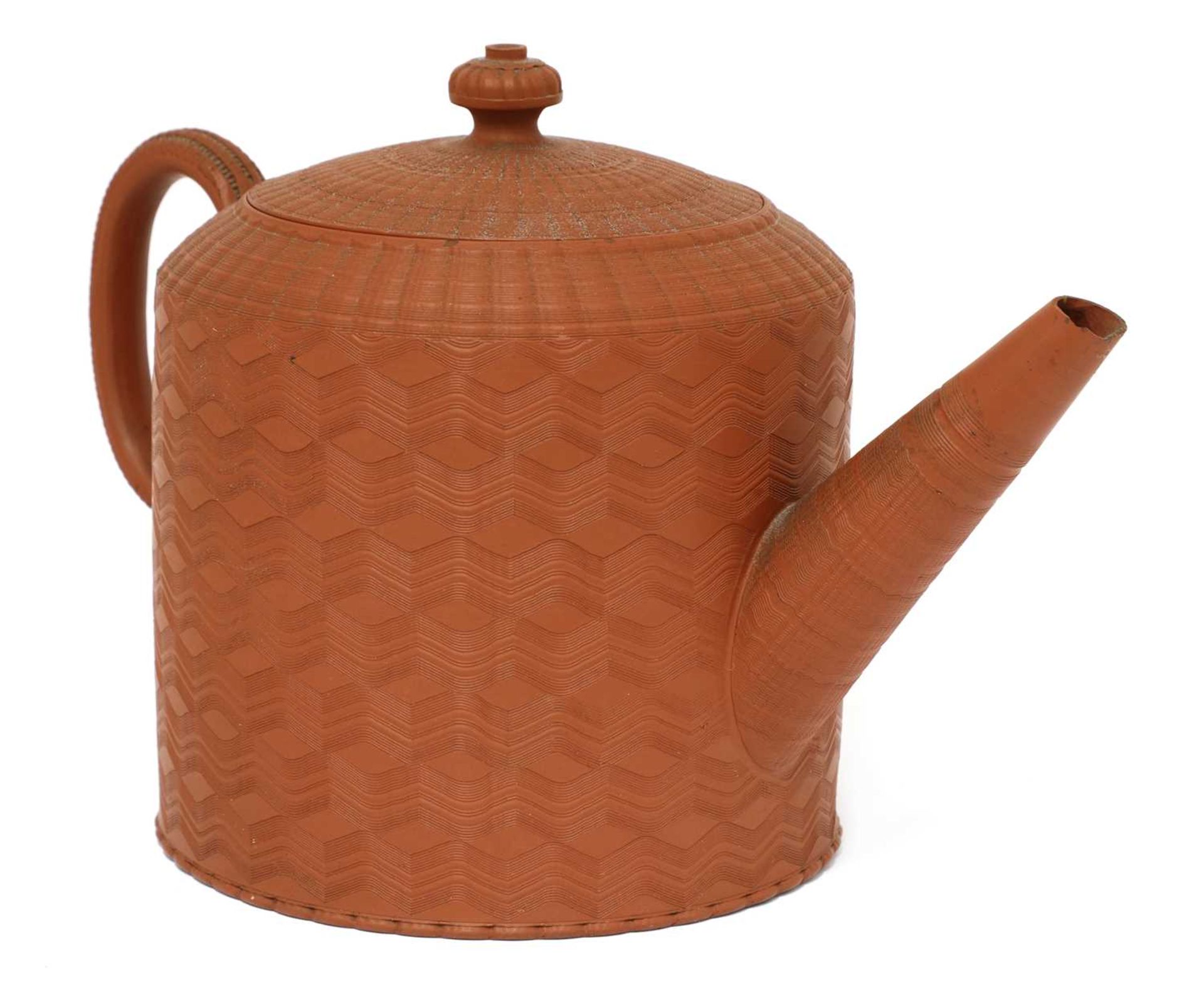 A Staffordshire redware cylindrical punch pot and cover,