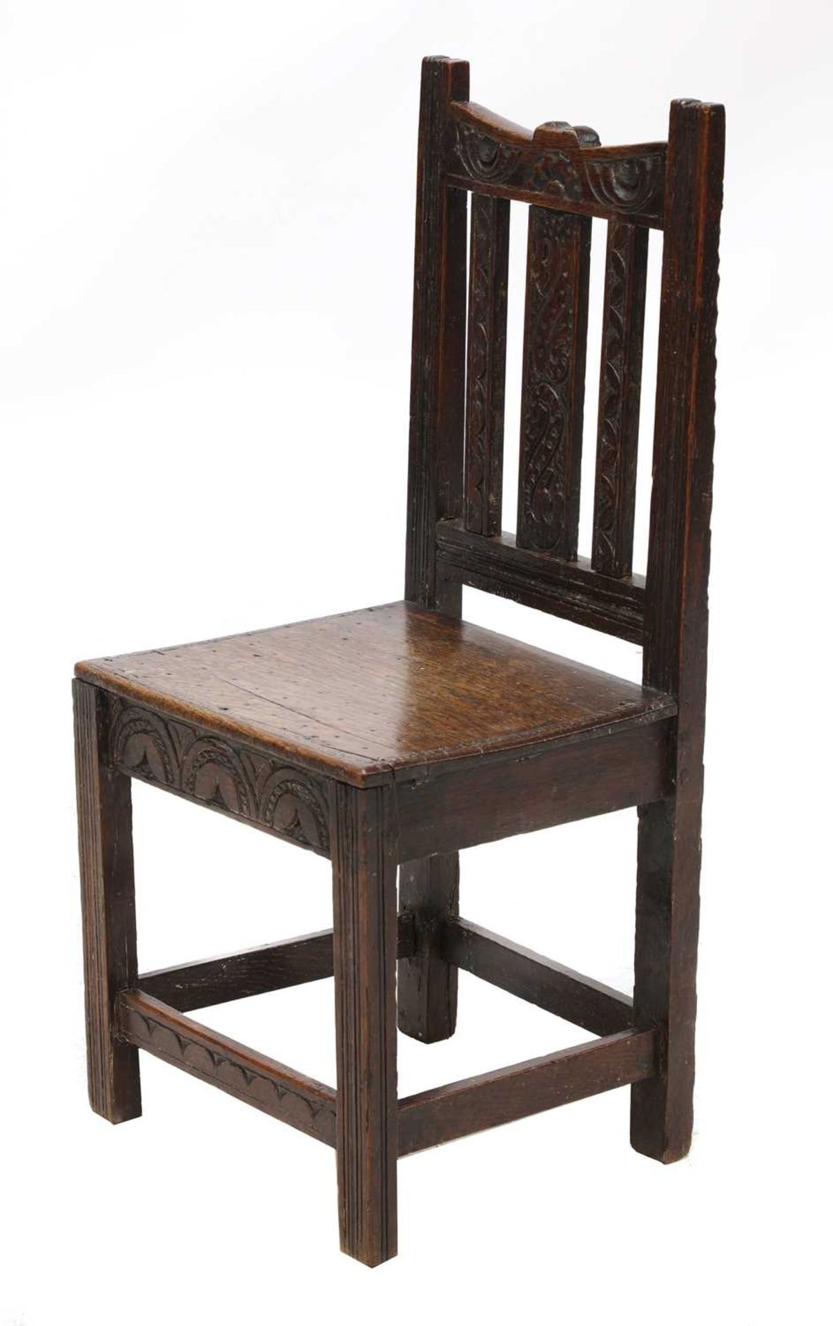 An oak child's chair,
