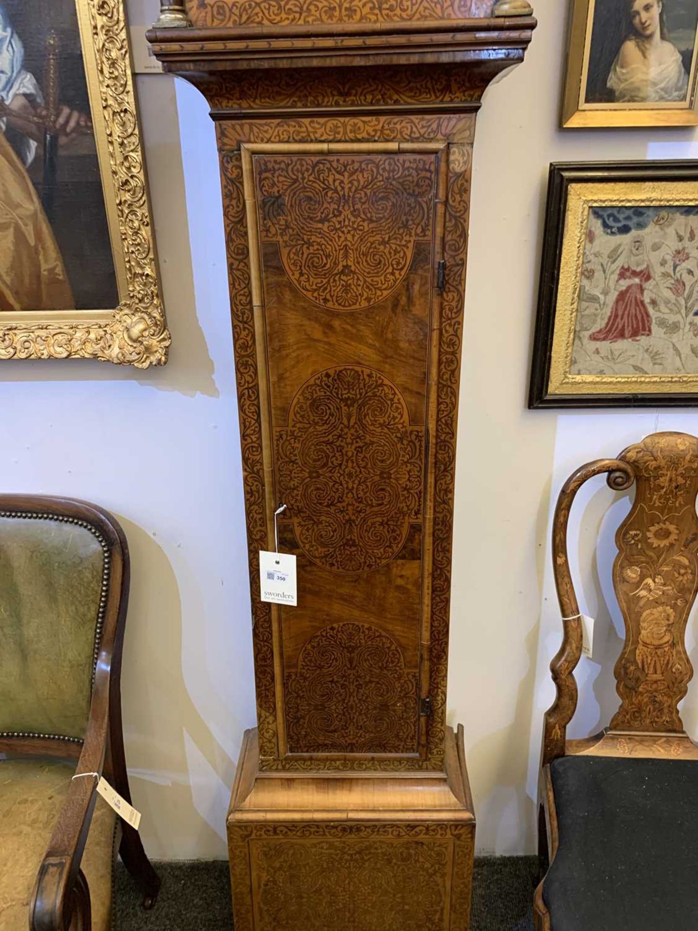 A seaweed marquetry and walnut longcase clock, - Image 24 of 24