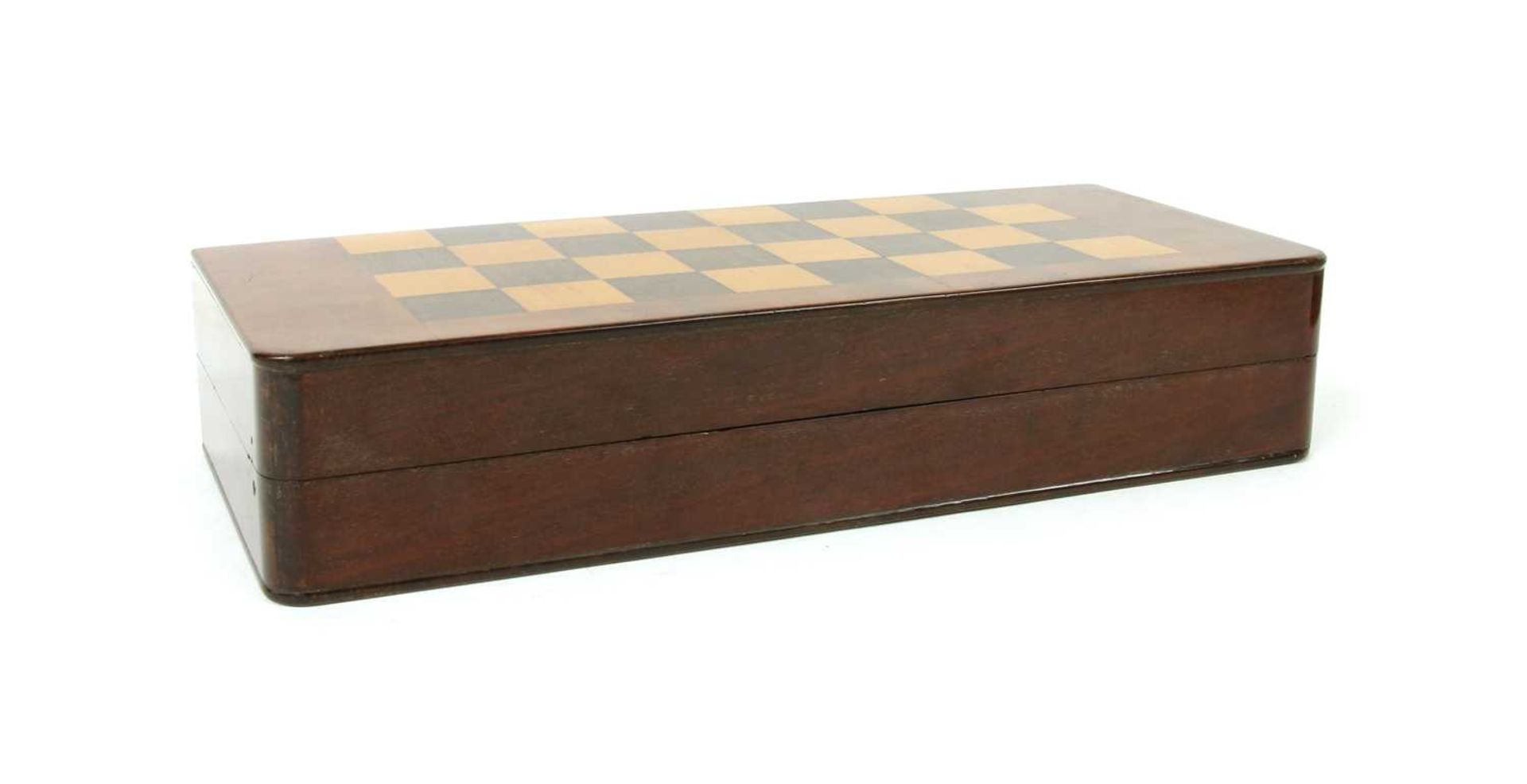 An inlaid mahogany campaign games table, - Image 3 of 3