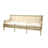 A French-style painted and parcel-gilt sofa,