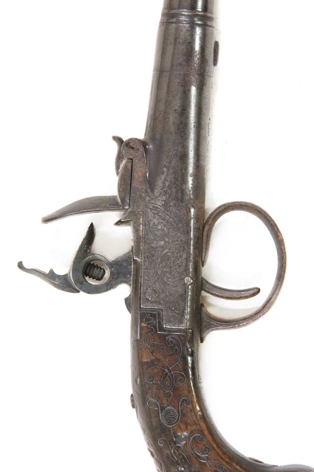 A flintlock cannon barrel pocket pistol by Delaney of London, - Image 2 of 3