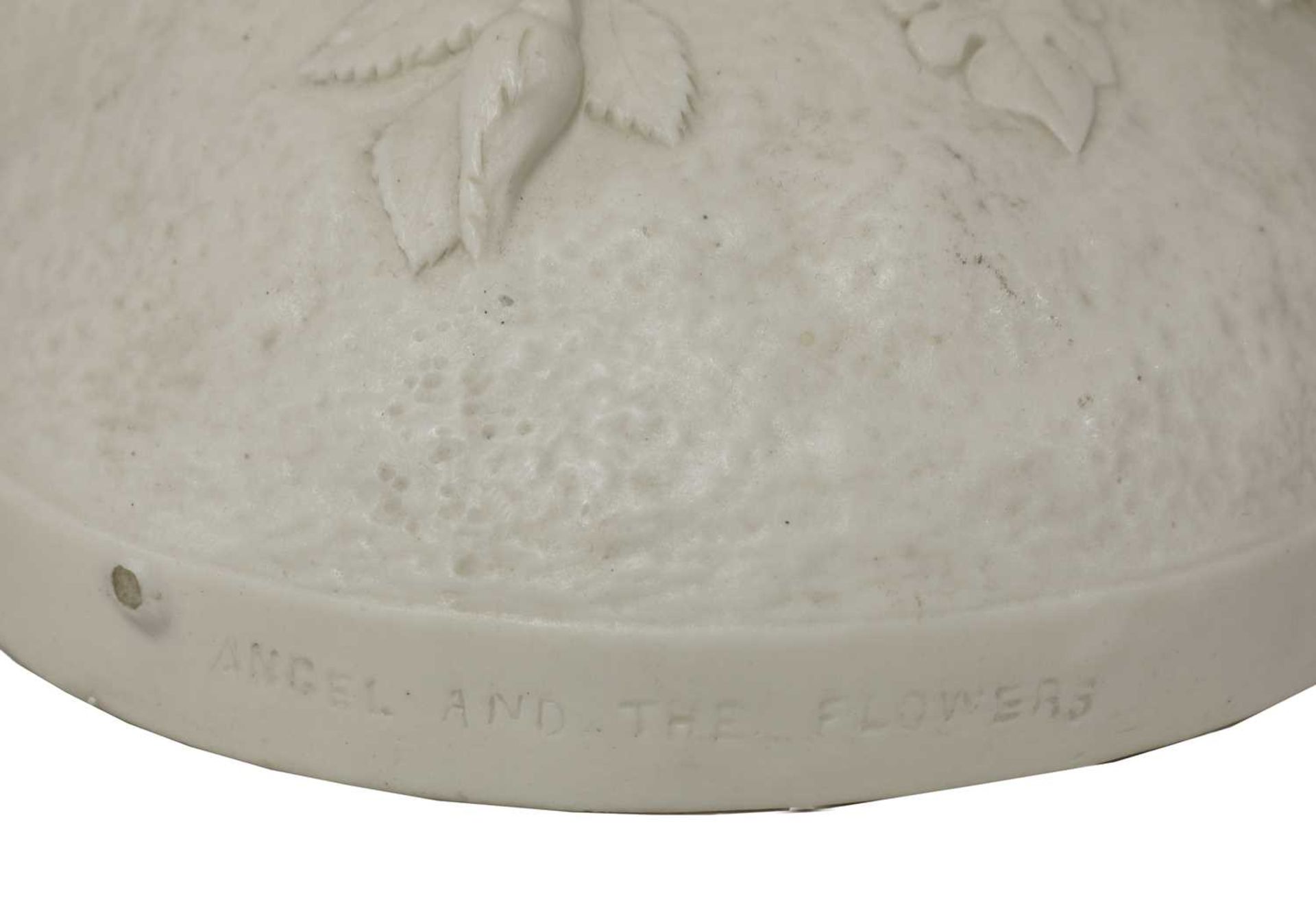 A Copeland Parianware oil lamp 'The angel and the flowers', - Image 7 of 7