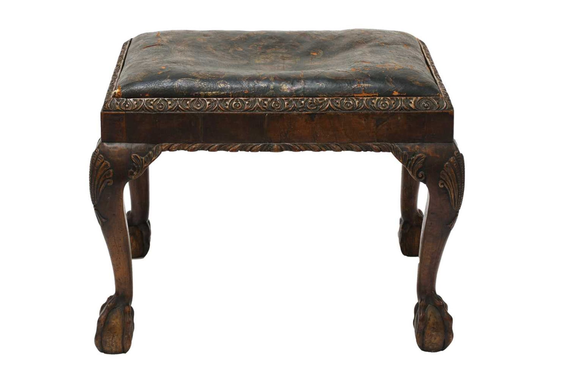 A George II-style walnut stool, - Image 2 of 6