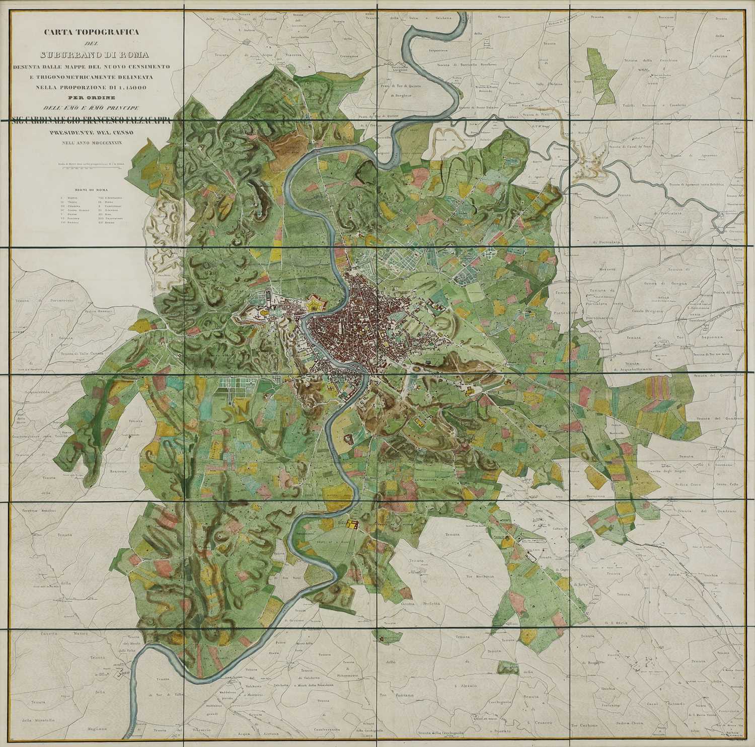 'Roma-Pianta Topografica del Suburbano di Roma 1839', - Image 2 of 4