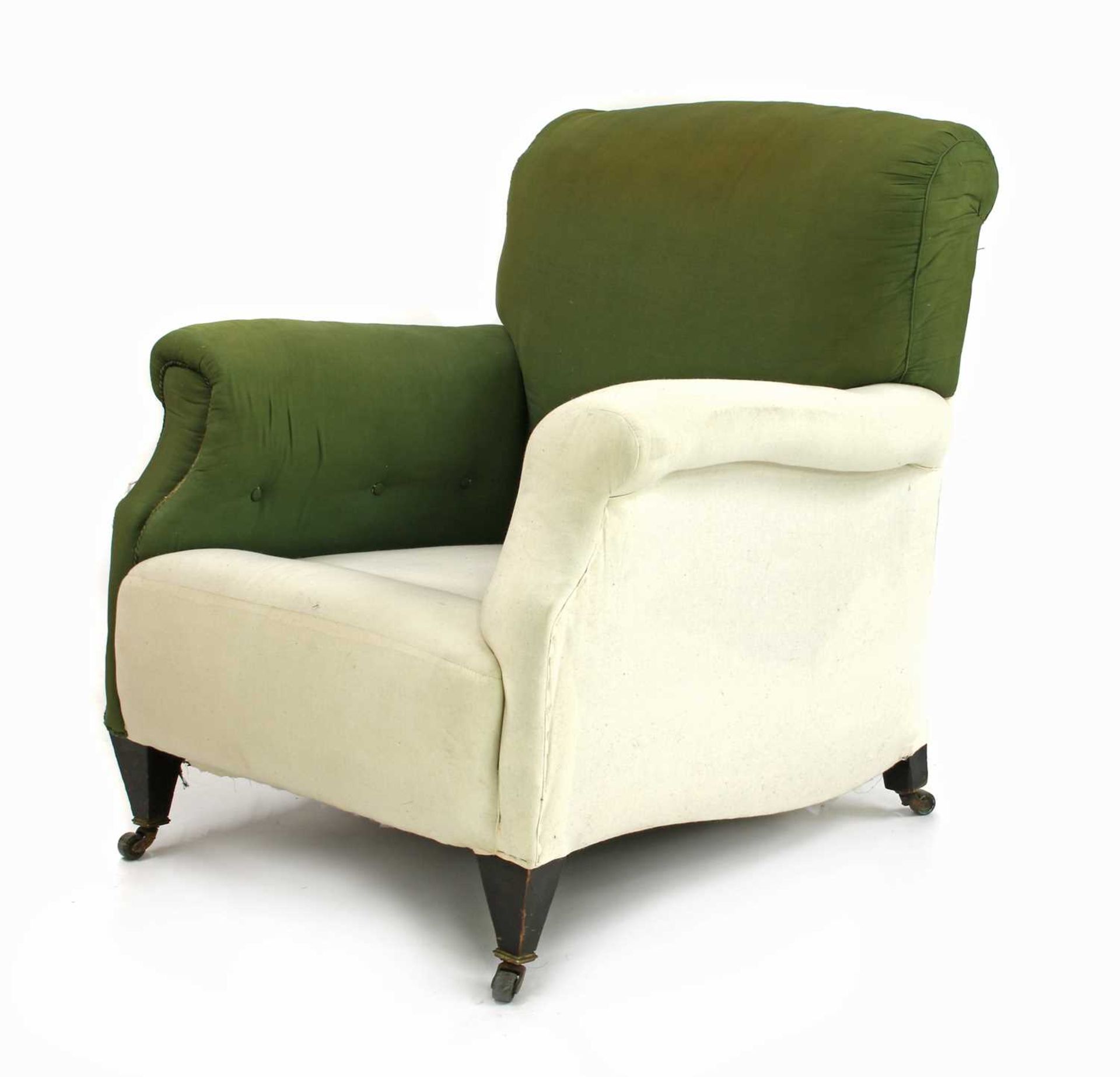 An upholstered easy armchair,