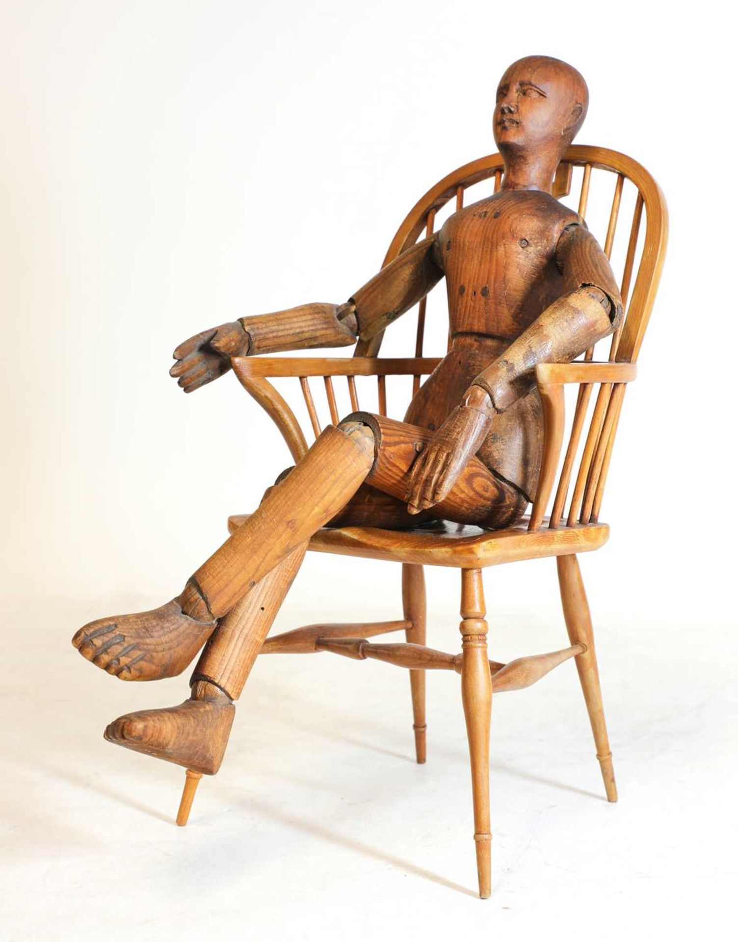 A French carved pine artist's lay figure, - Image 7 of 8