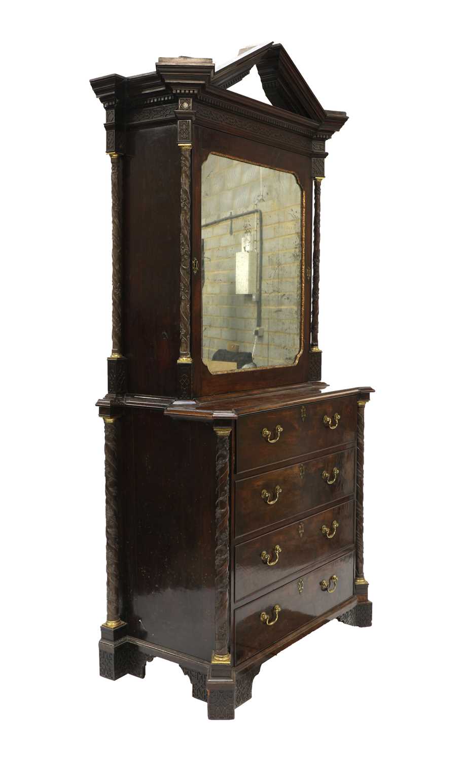 A Chippendale period mahogany secretaire bookcase, - Image 2 of 9