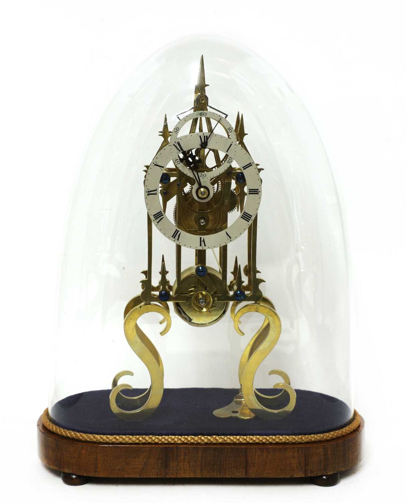 A Victorian brass single fusee skeleton clock - Image 4 of 5