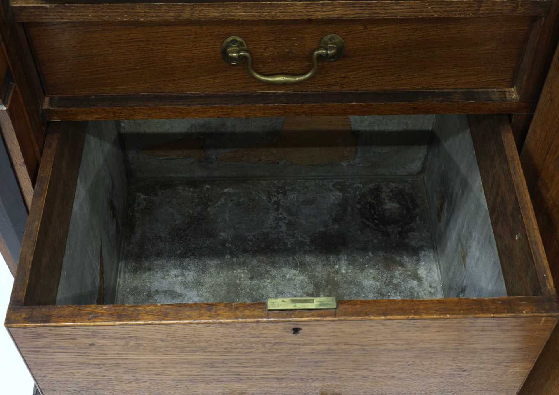 A Victorian oak and ebonised dining room pedestal, - Image 6 of 6