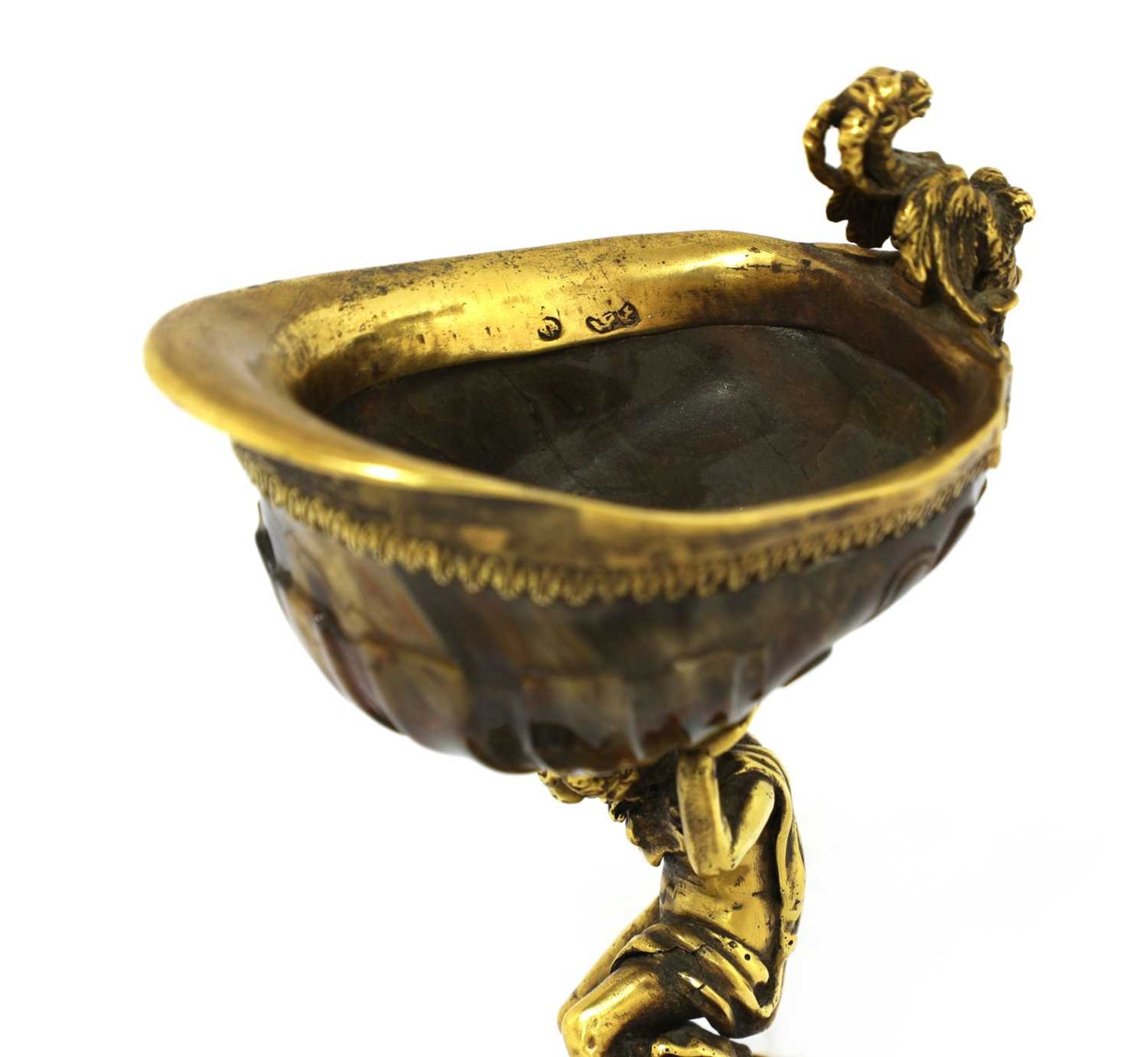 An Austrian Renaissance Revival gold and agate salt, - Image 2 of 4