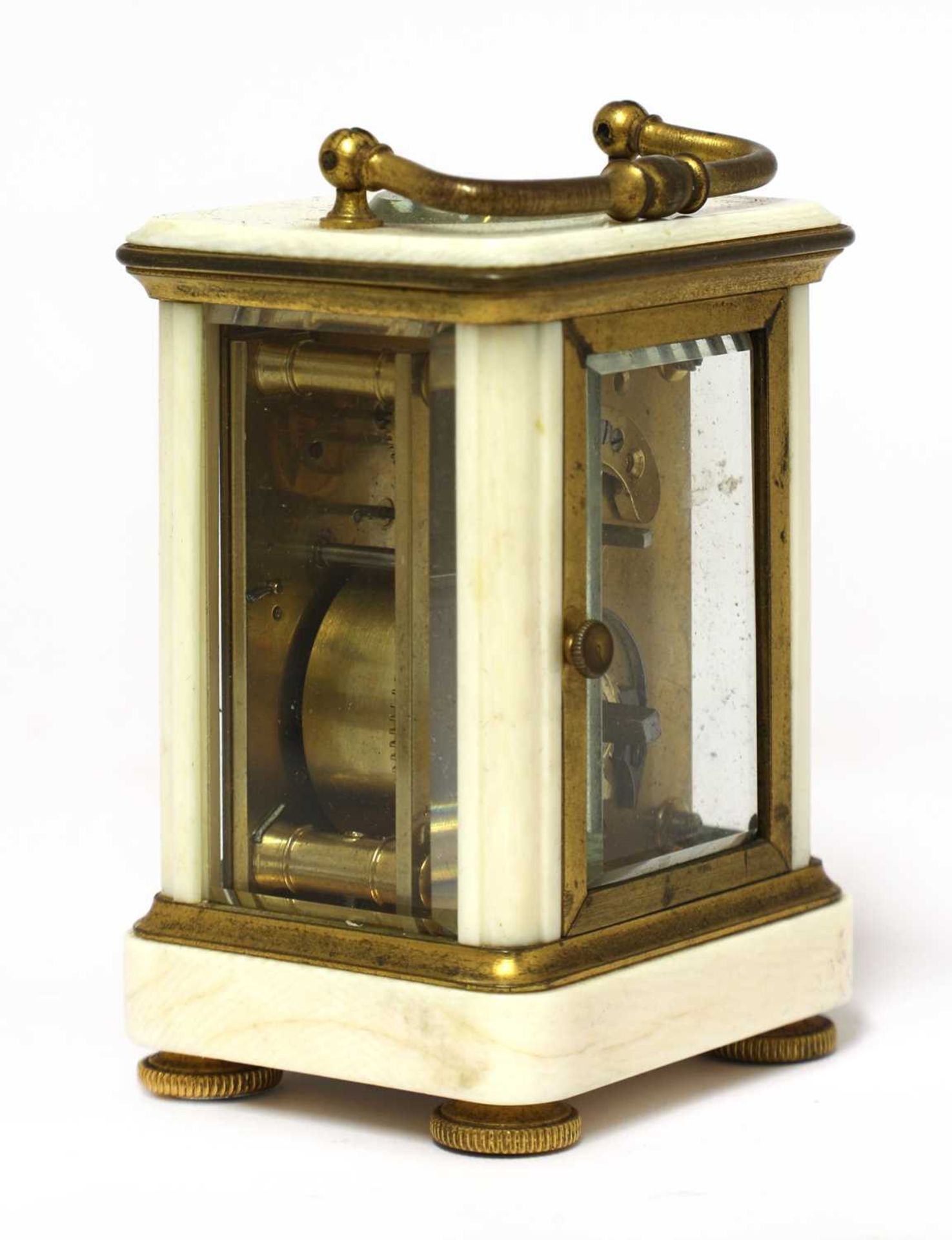 A brass and ivory miniature carriage clock, - Image 4 of 19