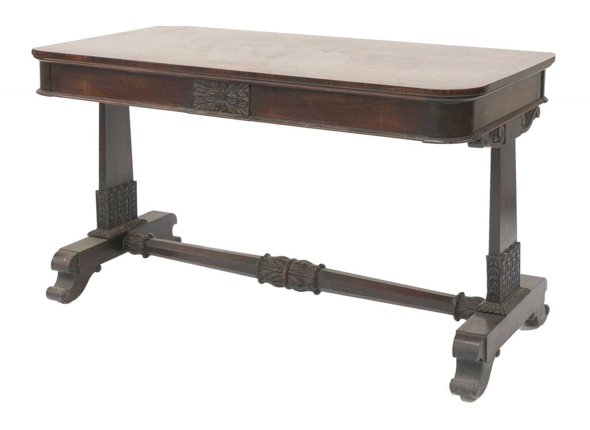 A late Regency rosewood centre table,