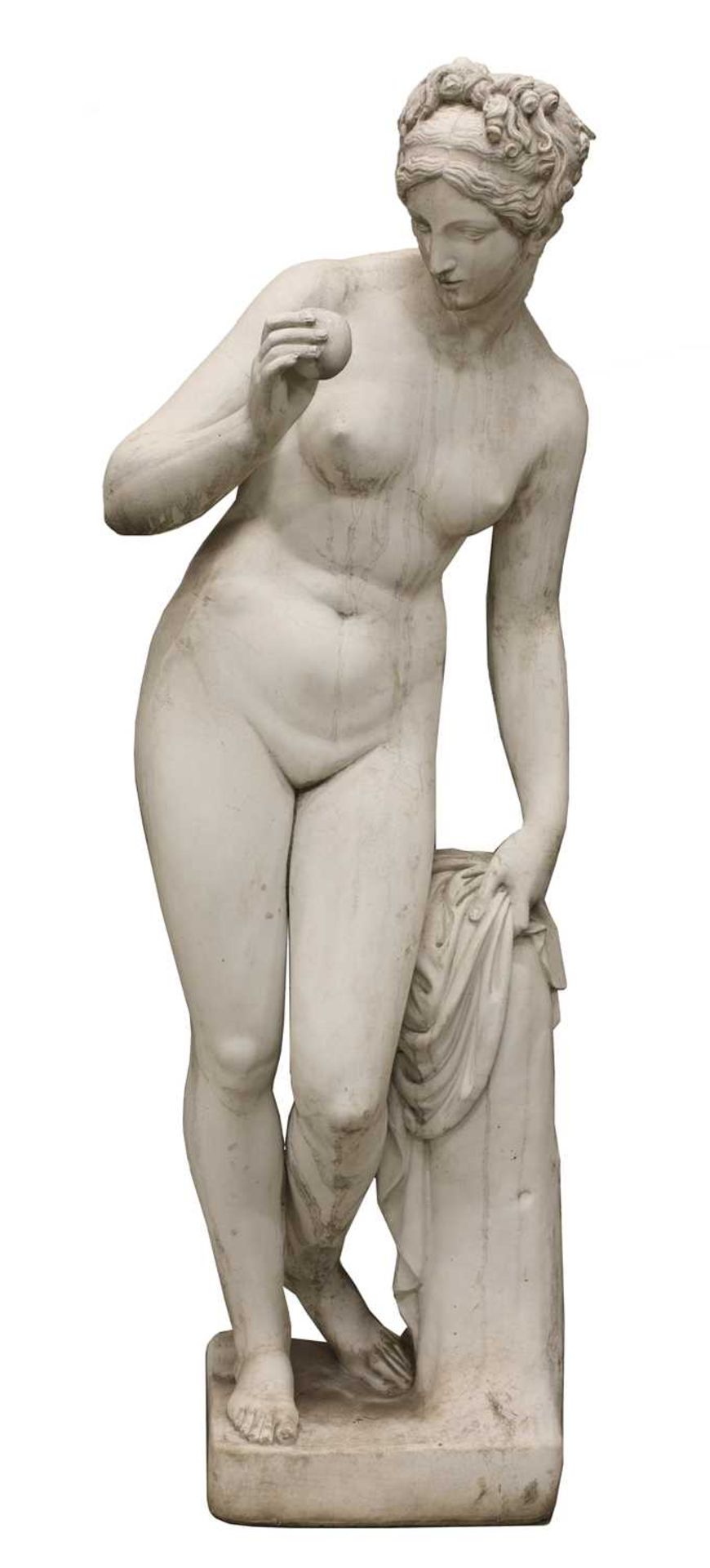 A composite garden statue of Venus with the Apple,