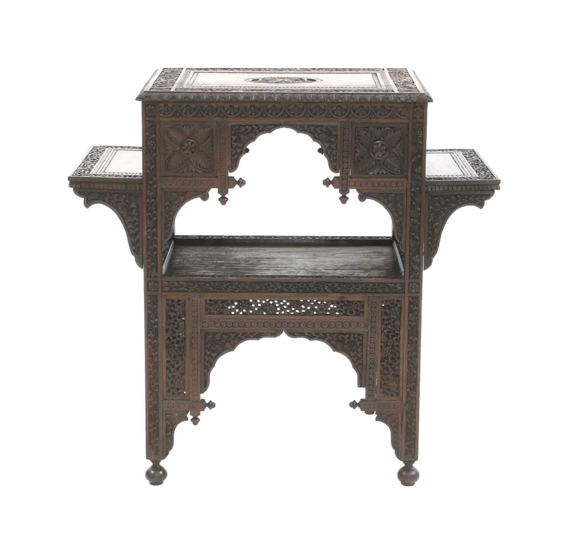 An Indian hardwood étagère, - Image 2 of 6