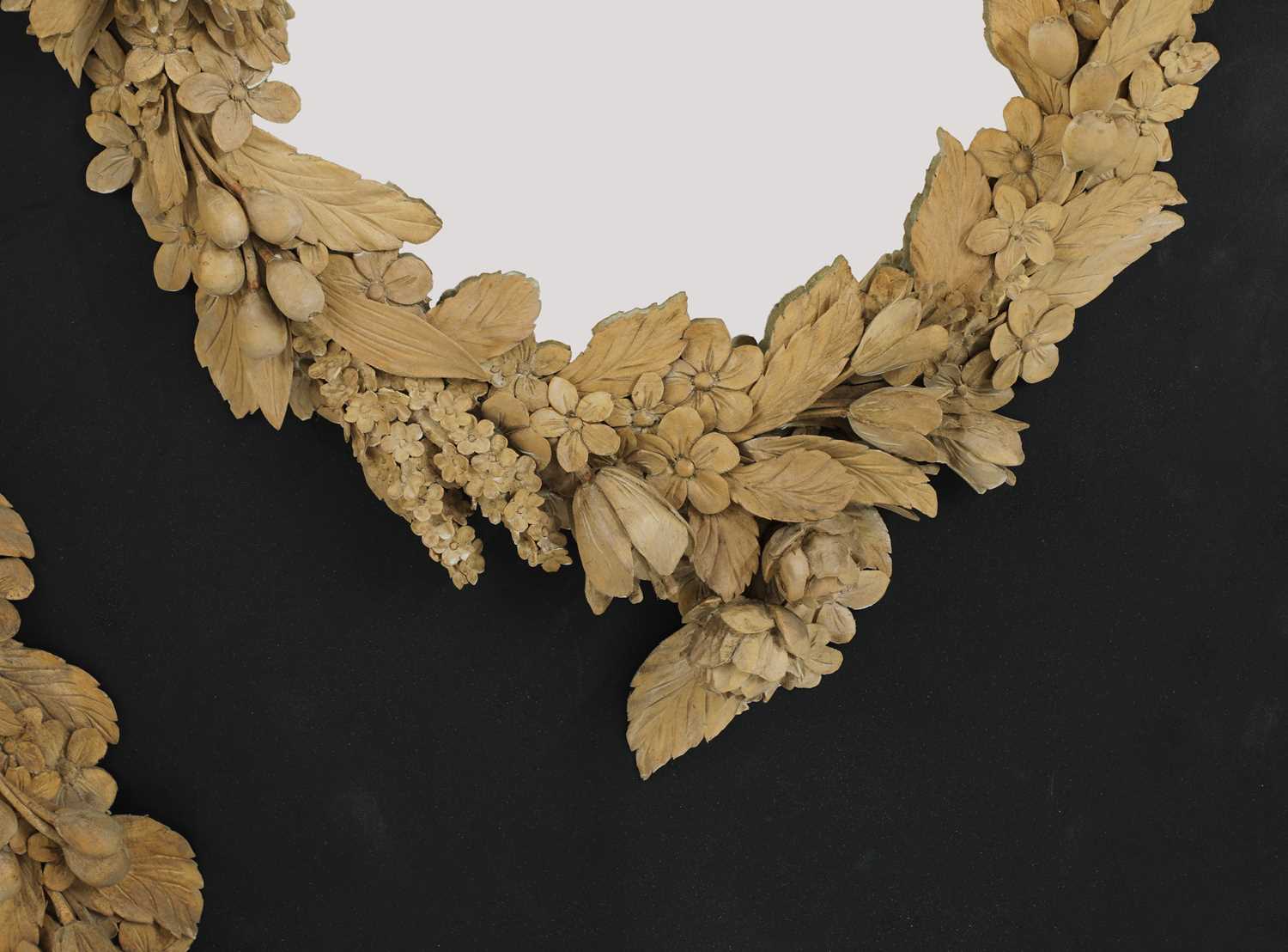 A pair of carved mirrors in the style of Grinling Gibbons, - Image 3 of 3