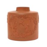 A Staffordshire redware cylindrical tea canister,