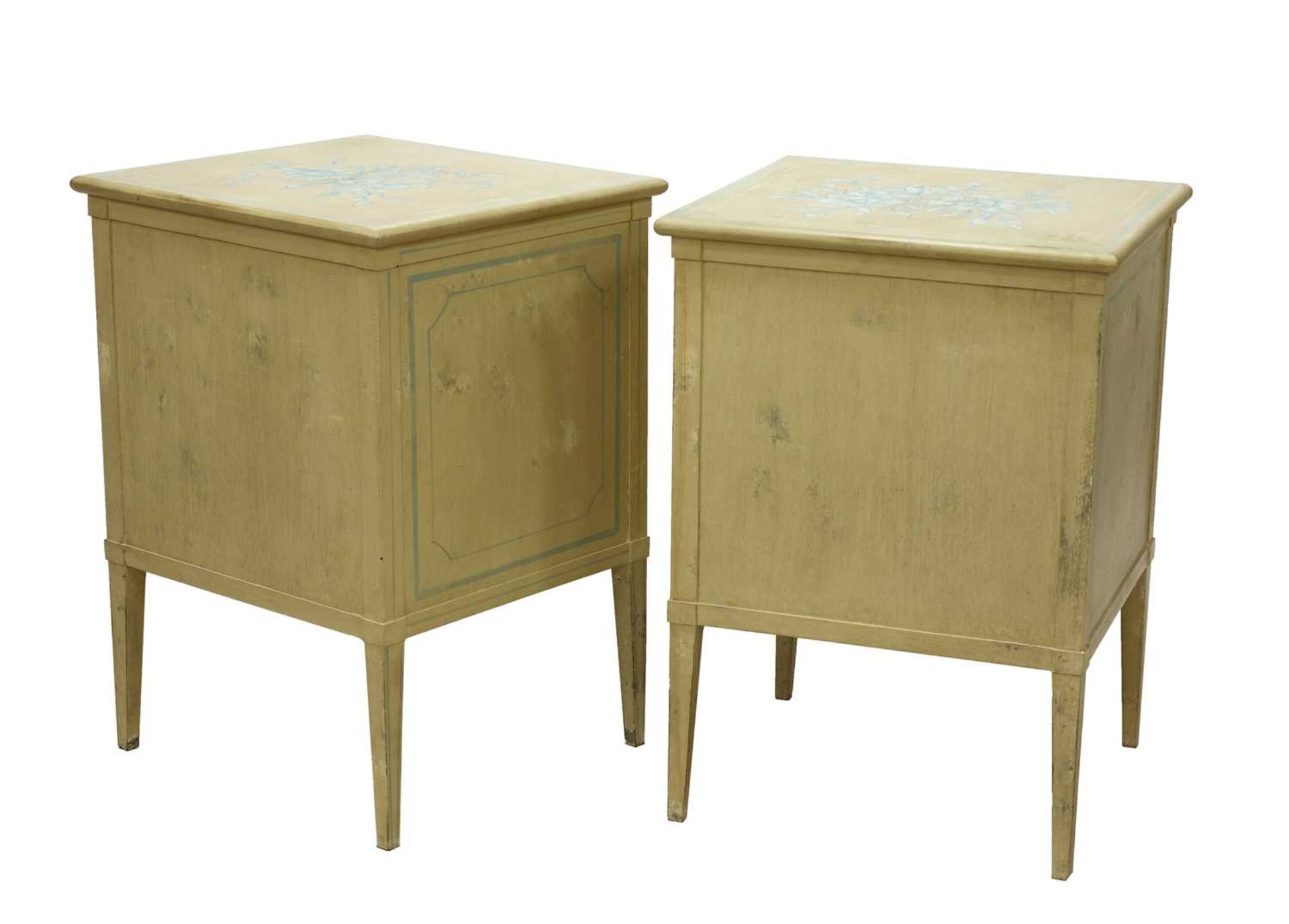 A pair of French painted bedside cabinets, - Image 3 of 3