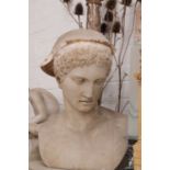 A grand tour white marble bust of Mercury,
