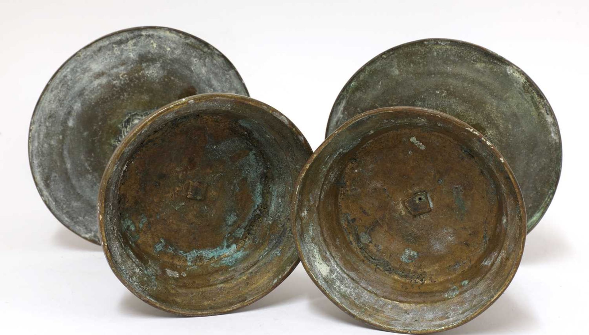 A pair of bronze Heemskerk-type candlesticks, - Image 3 of 3