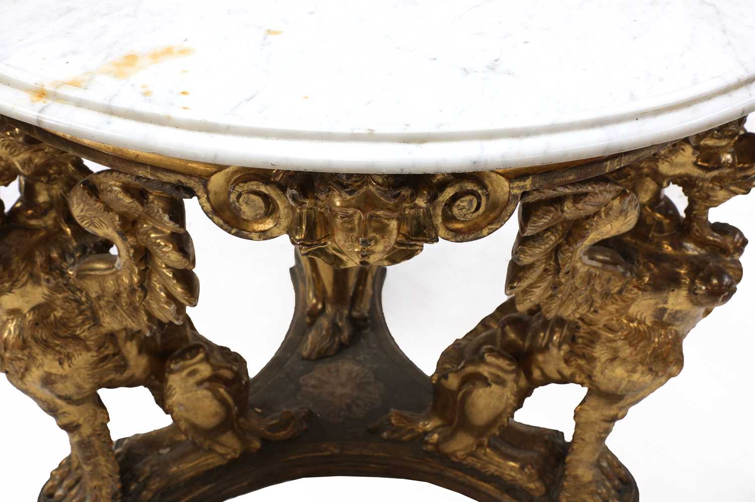 An Irish carved and giltwood centre table in the manner of Del Vecchio, Dublin, - Image 4 of 9