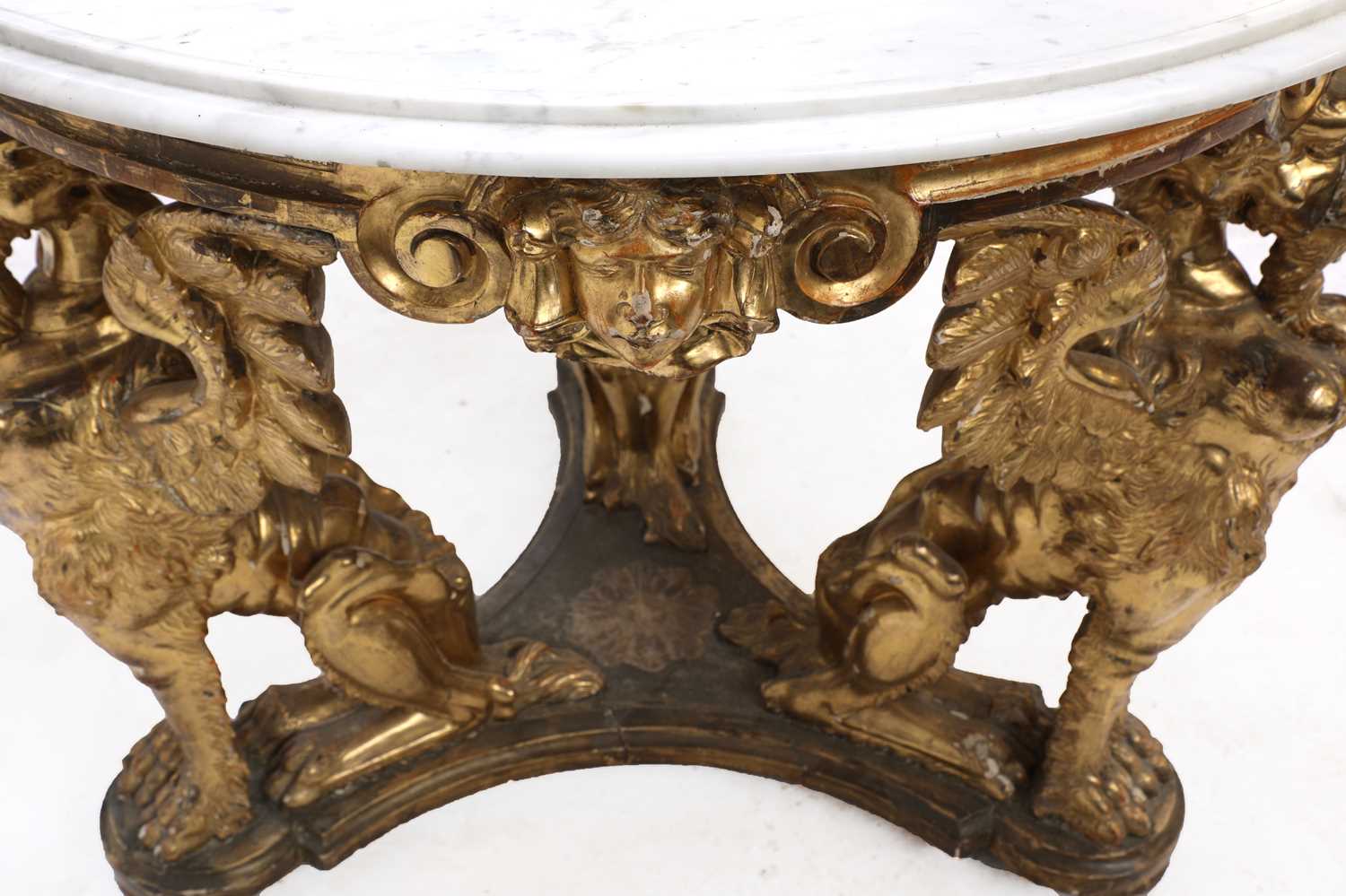 An Irish carved and giltwood centre table in the manner of Del Vecchio, Dublin, - Image 9 of 9