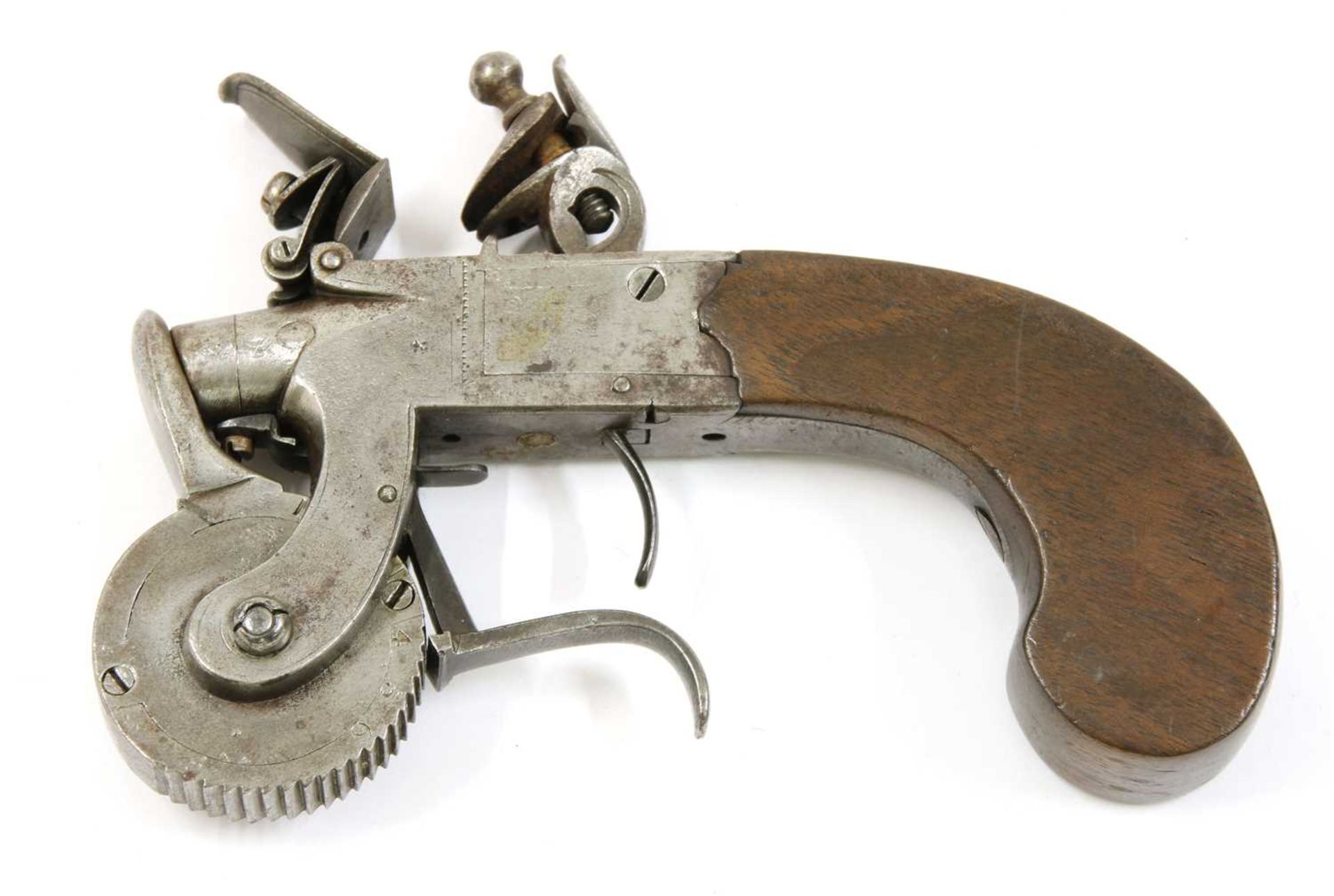 A box-lock flintlock Eprouvette steel action powder tester - Image 2 of 3