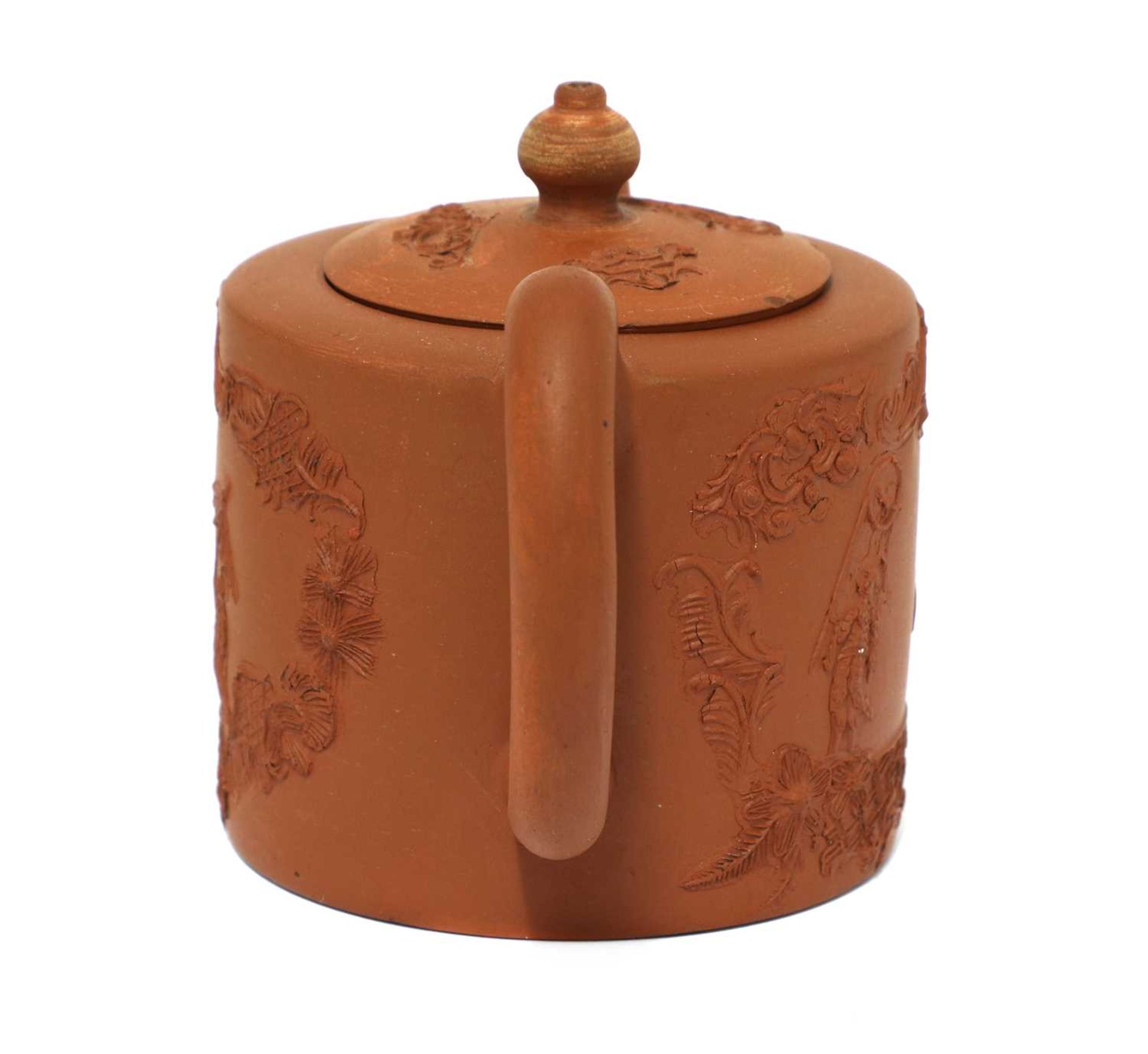 A Staffordshire redware small cylindrical teapot and cover, - Image 3 of 4