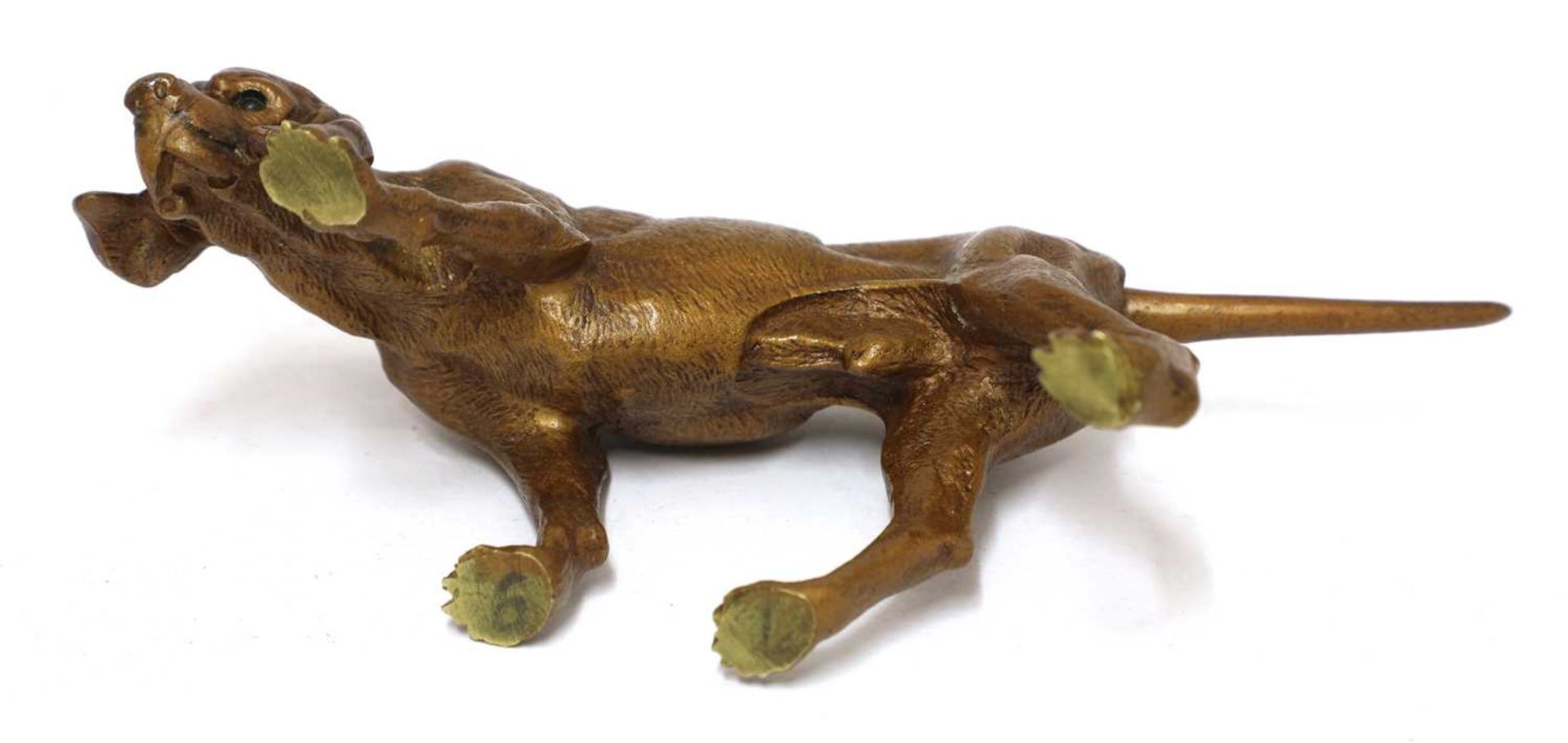 A cold-painted bronze pointer, - Image 3 of 3