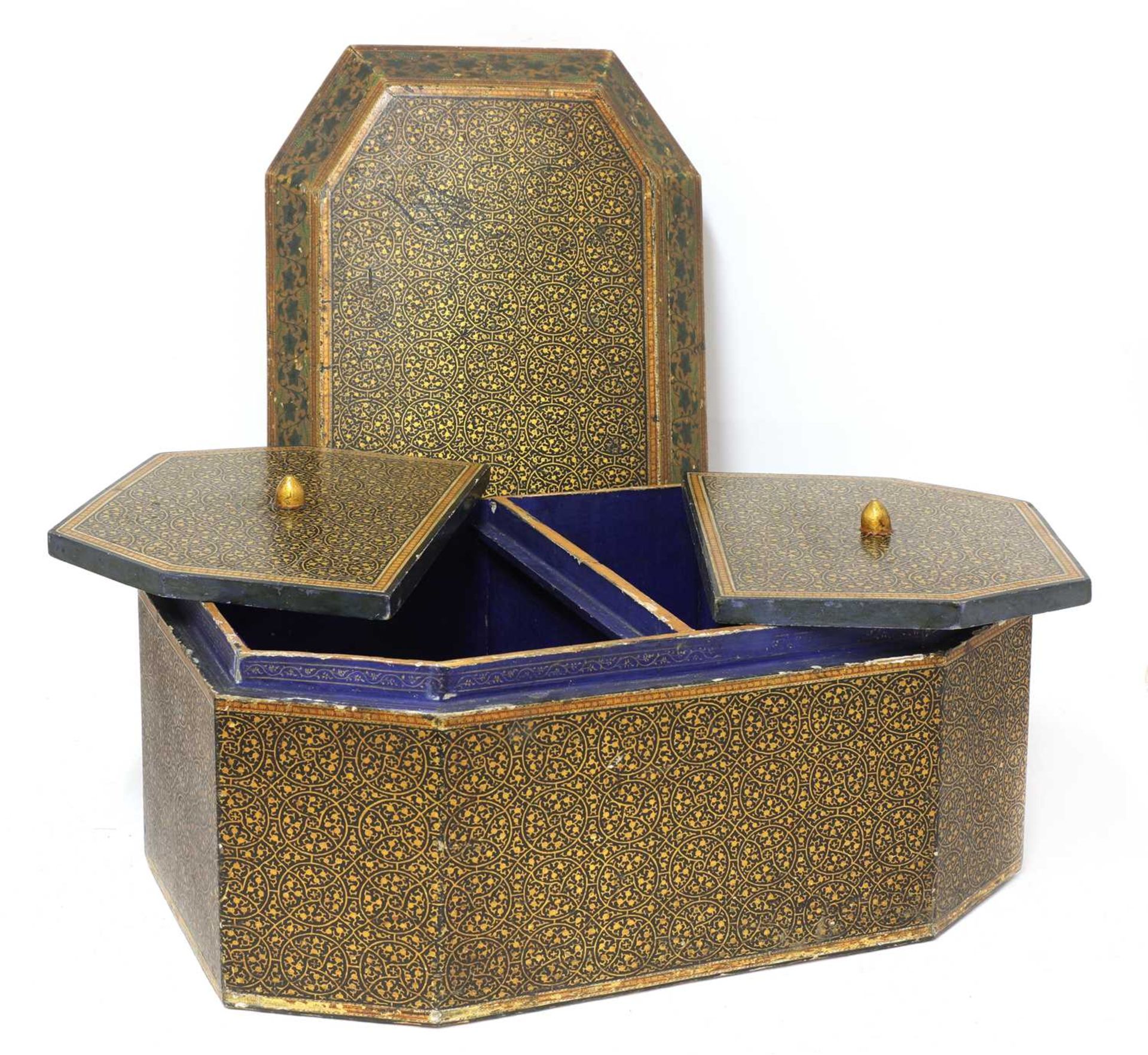 An exceptionally large Kashmir lacquered caddy,