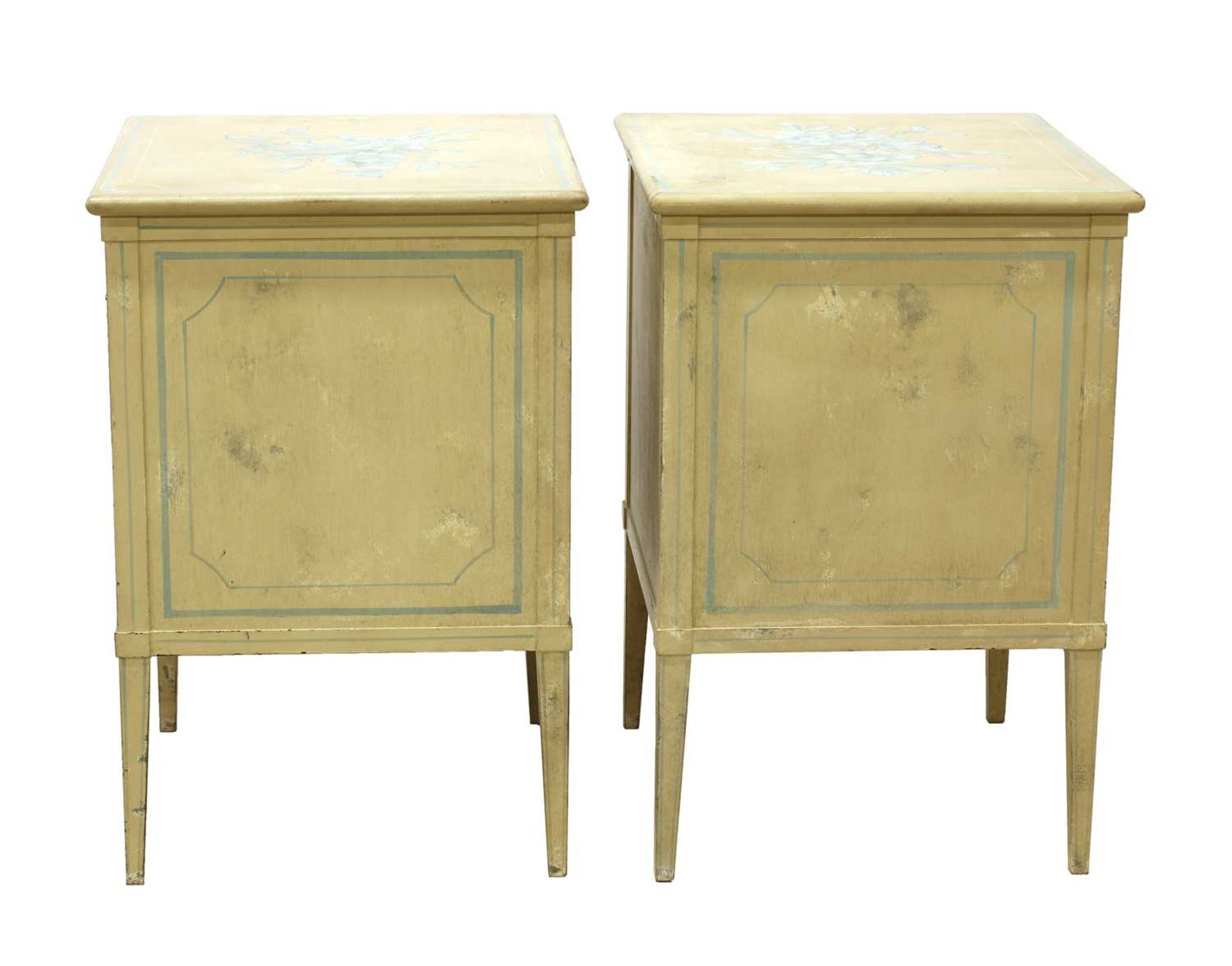 A pair of French painted bedside cabinets, - Image 2 of 3