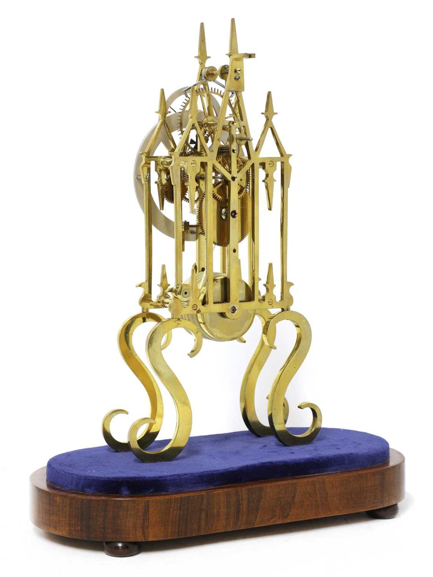 A Victorian brass single fusee skeleton clock - Image 2 of 5