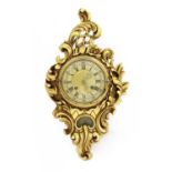 A Swedish giltwood cased wall clock in the rococo manner,