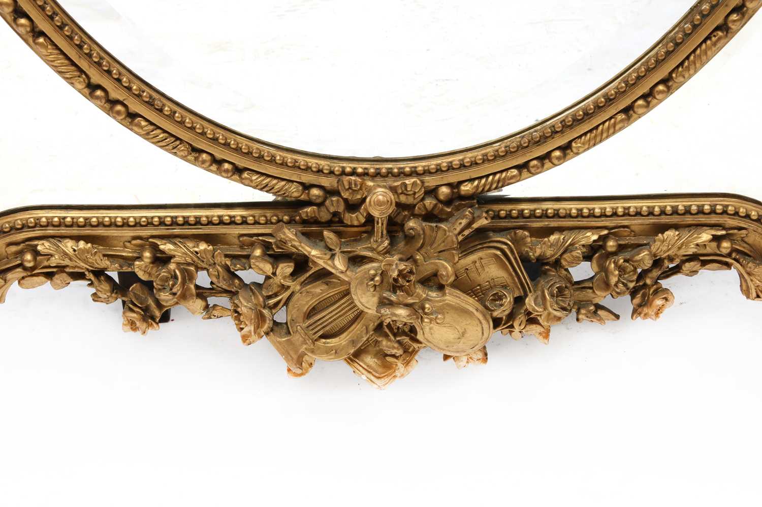 A French gilt gesso wall mirror, - Image 8 of 15