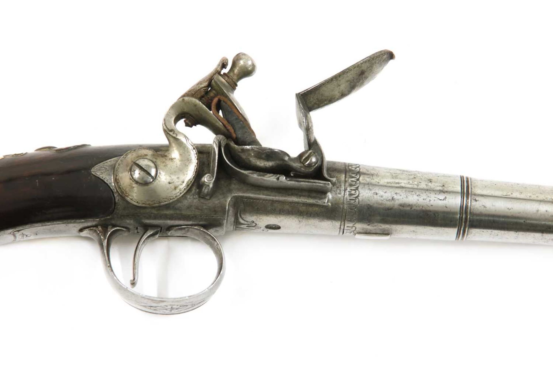 A pair of Queen Anne-style flintlock pistols, - Image 7 of 17