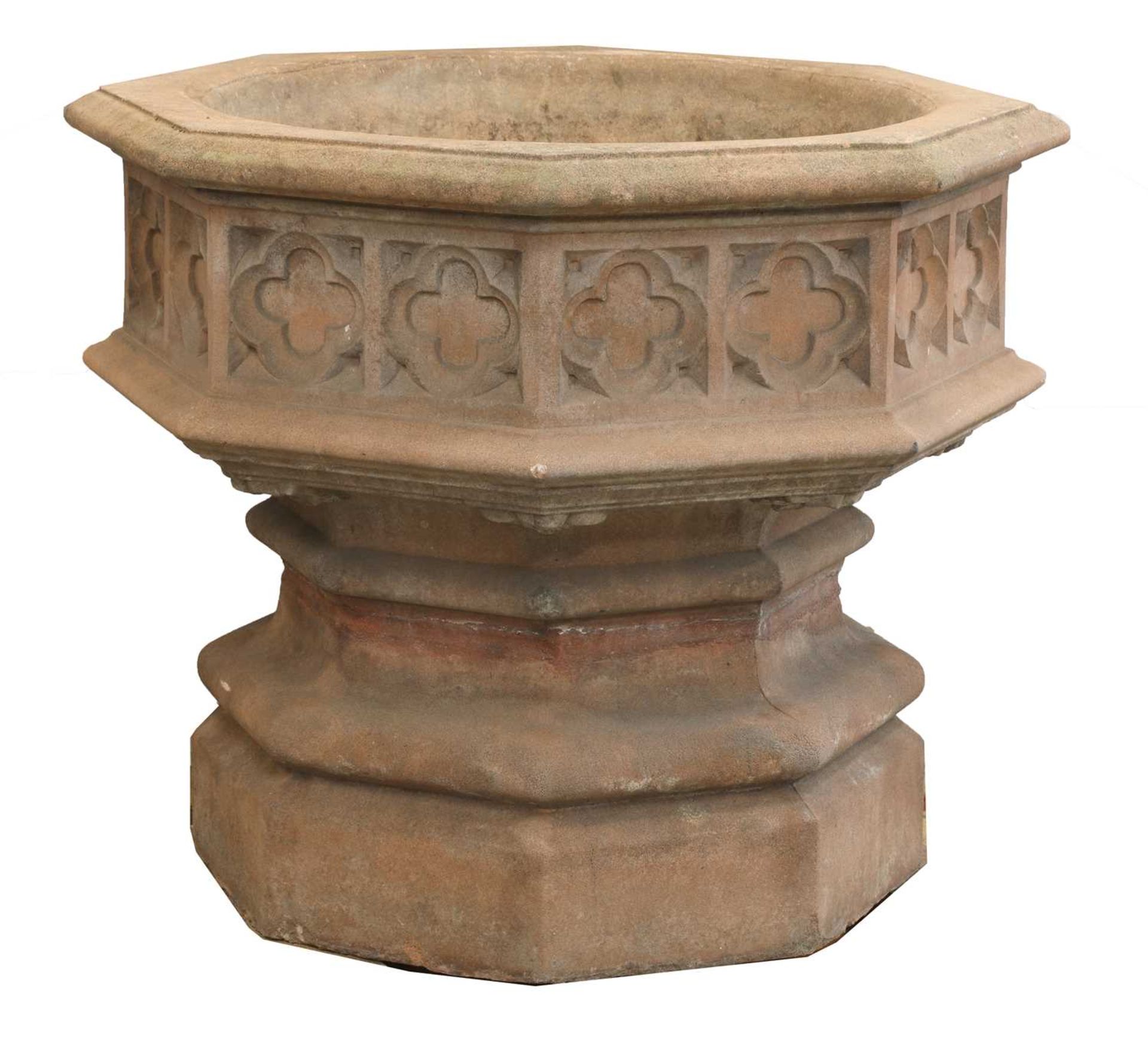 A pair of Indian sandstone octagonal planters, - Image 6 of 11