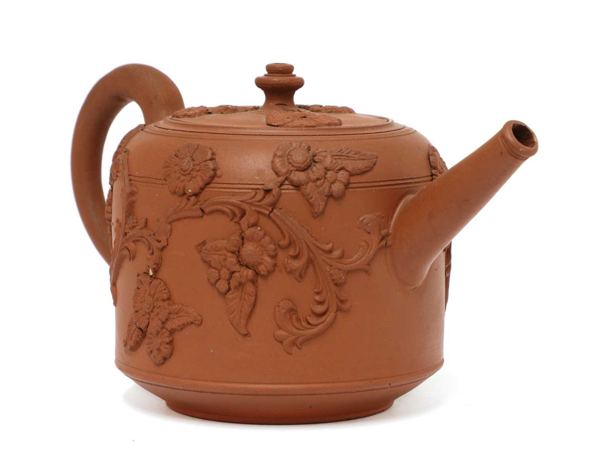 A Staffordshire redware small cylindrical teapot and cover, - Image 2 of 4