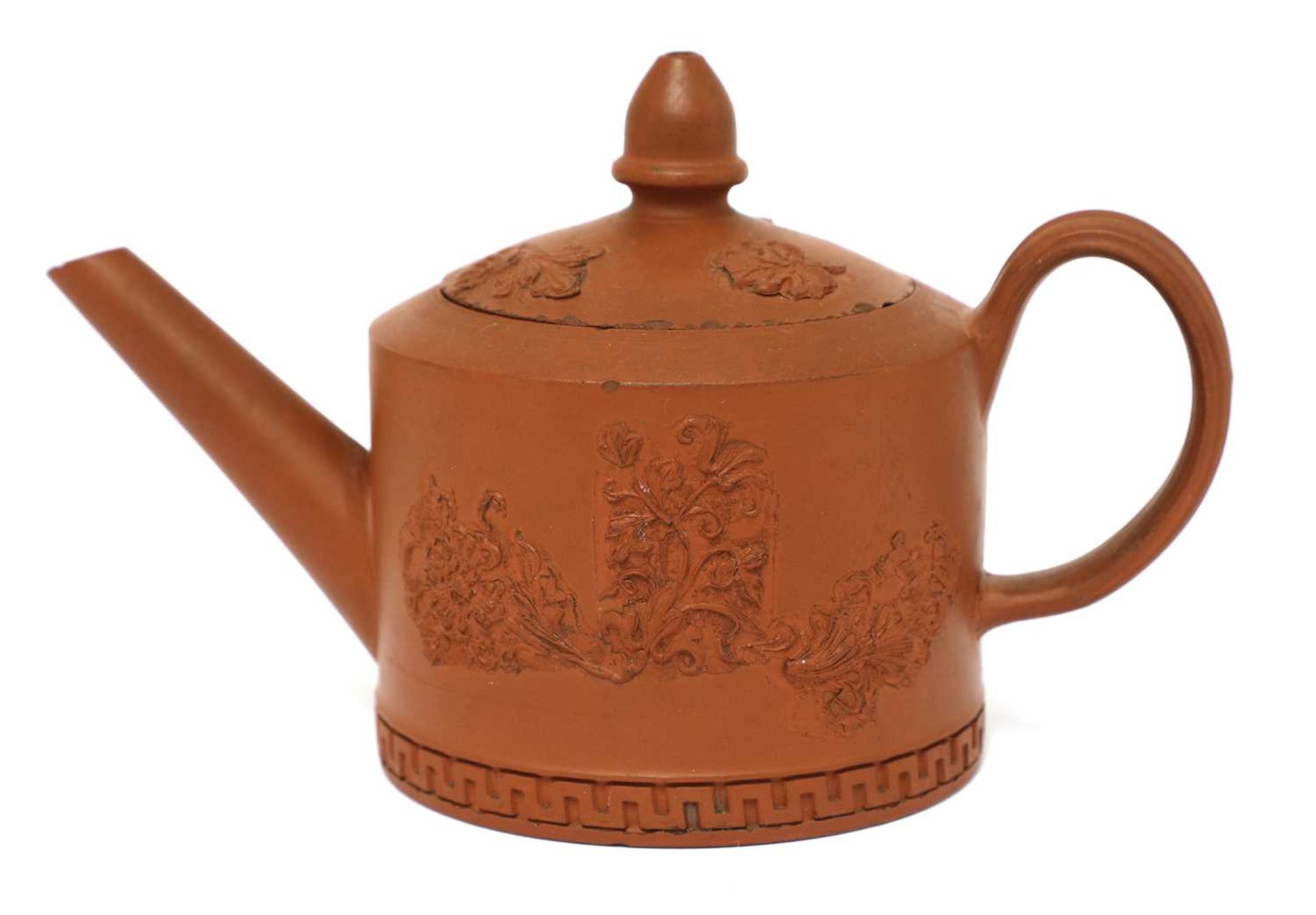 A Staffordshire redware small cylindrical teapot and cover, - Image 3 of 4