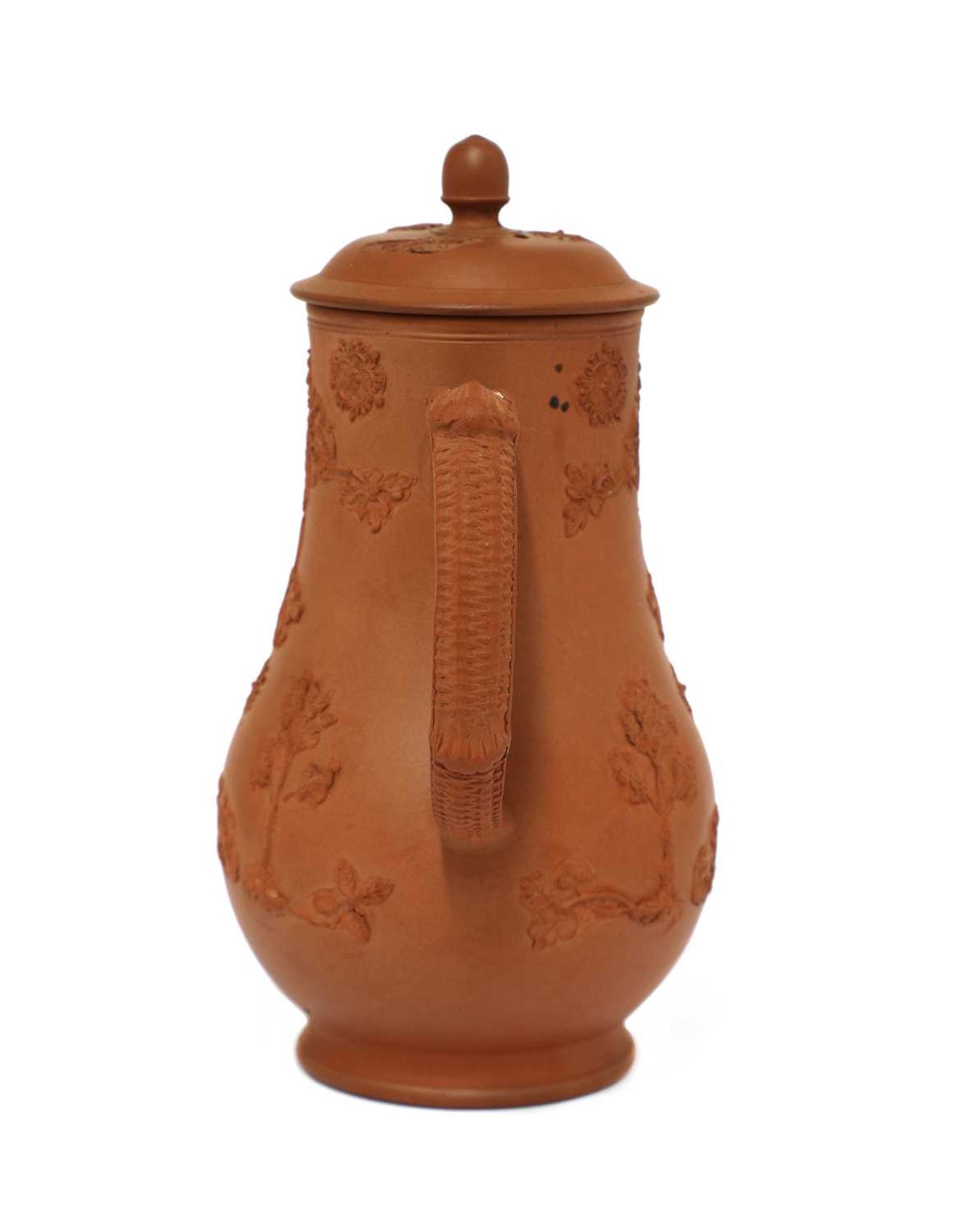 A Staffordshire redware small baluster-shaped coffee pot and cover, - Image 2 of 4