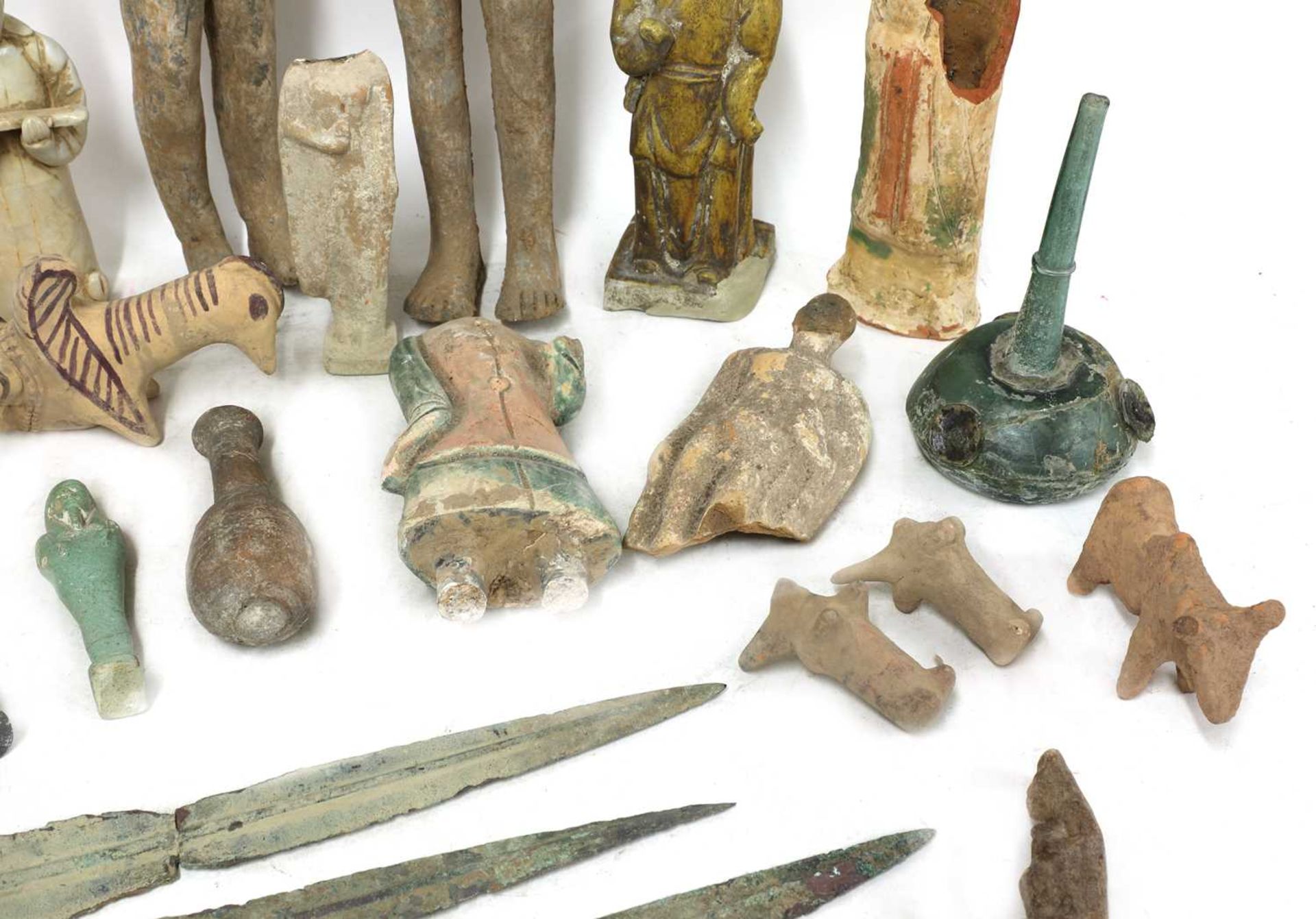 A collection of ancient and later pottery figures and artefacts, - Image 3 of 4