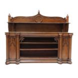 A Victorian Gothic oak side cabinet,