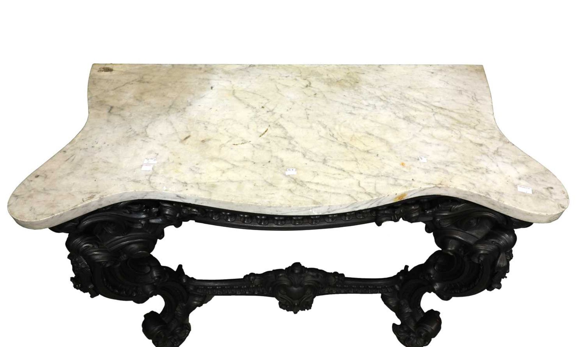 A pair of cast iron and marble console tables, by James Yates, Rotherham, - Image 7 of 15
