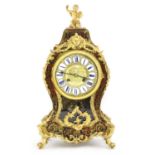 A Louis XV-style red boulle and gilt brass bracket clock,
