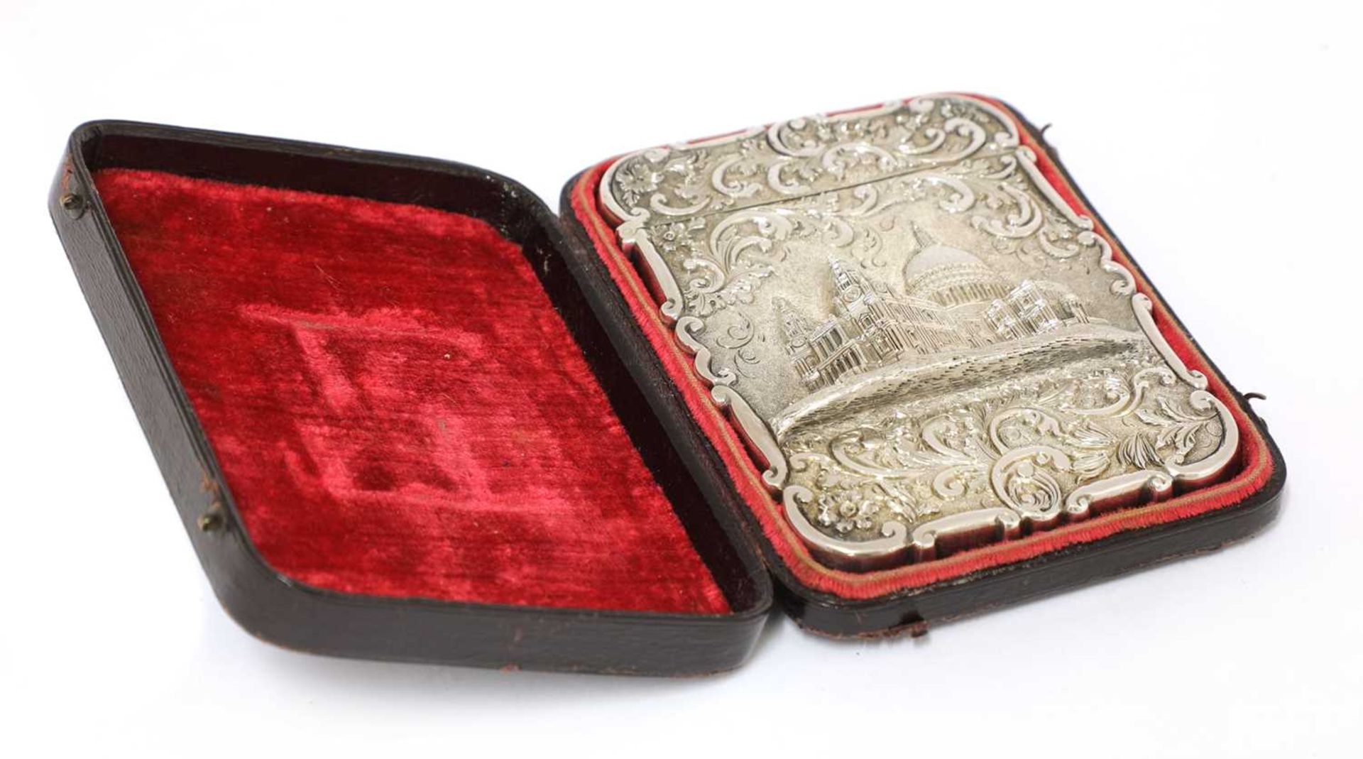 A Victorian silver castle-topped card case, - Image 5 of 6