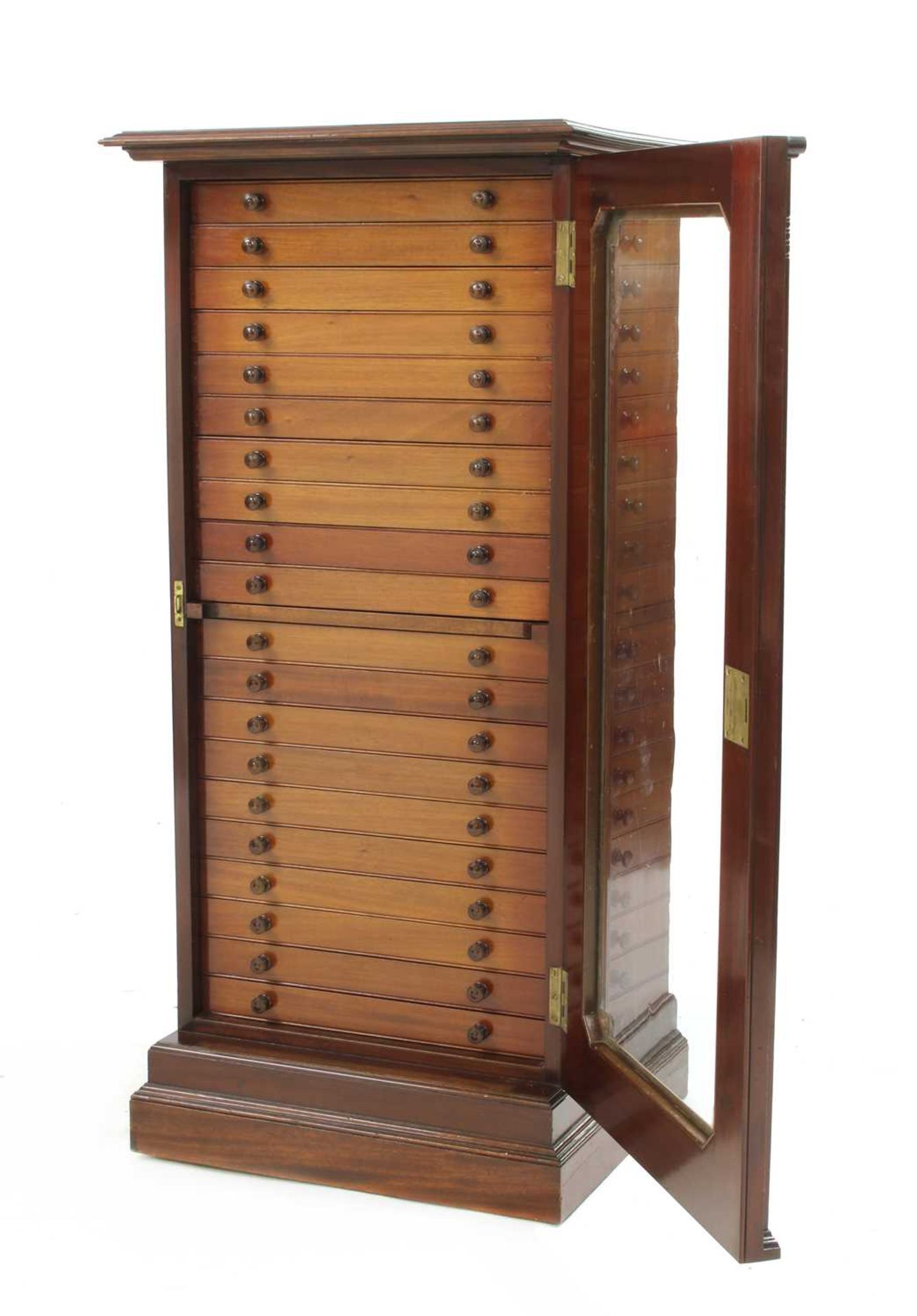 A mahogany collector's cabinet